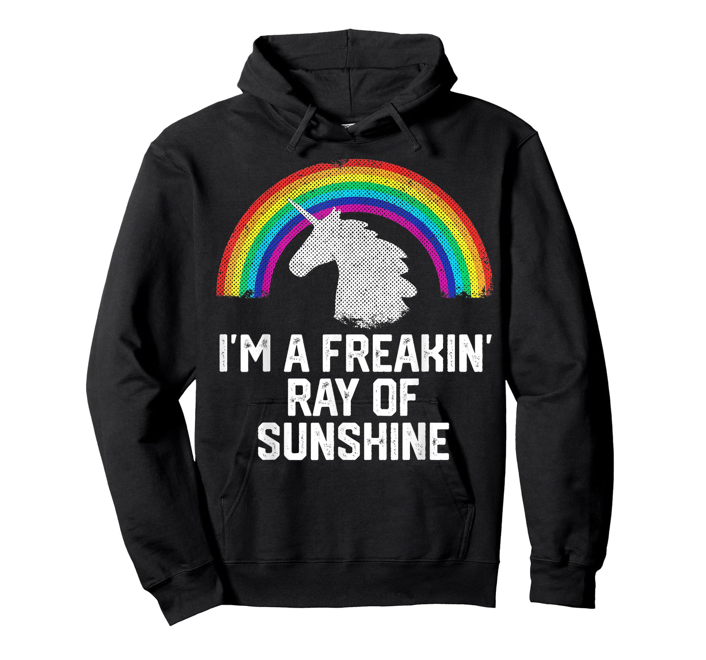I'm A Freakin Ray of Sunshine Rainbow Unicorn Girls Women T-Shirt Small