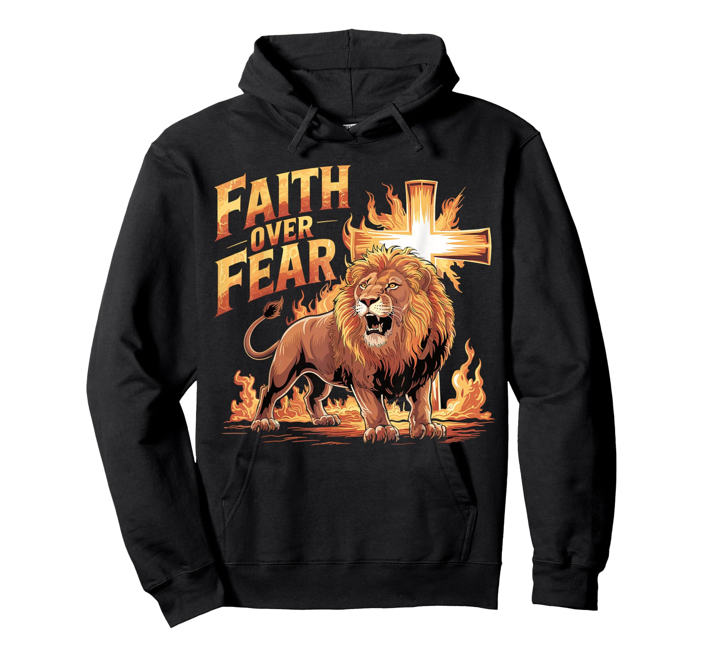 Faith Over Fear Lion of Judah Religion Christian Biblical T-Shirt
