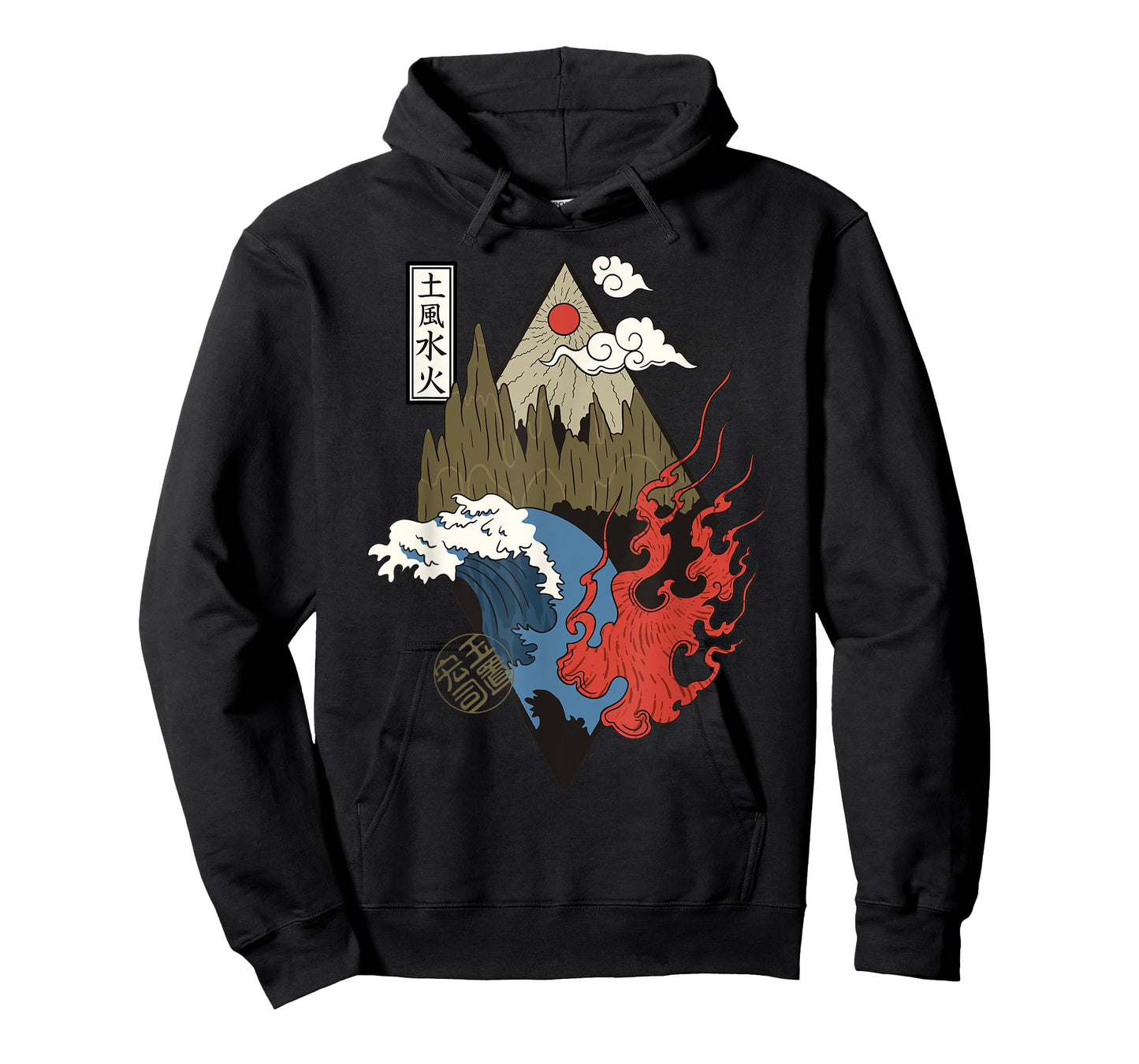 Vintage Retro Four Elements Japanese Aesthetic Lovers Gift T-Shirt