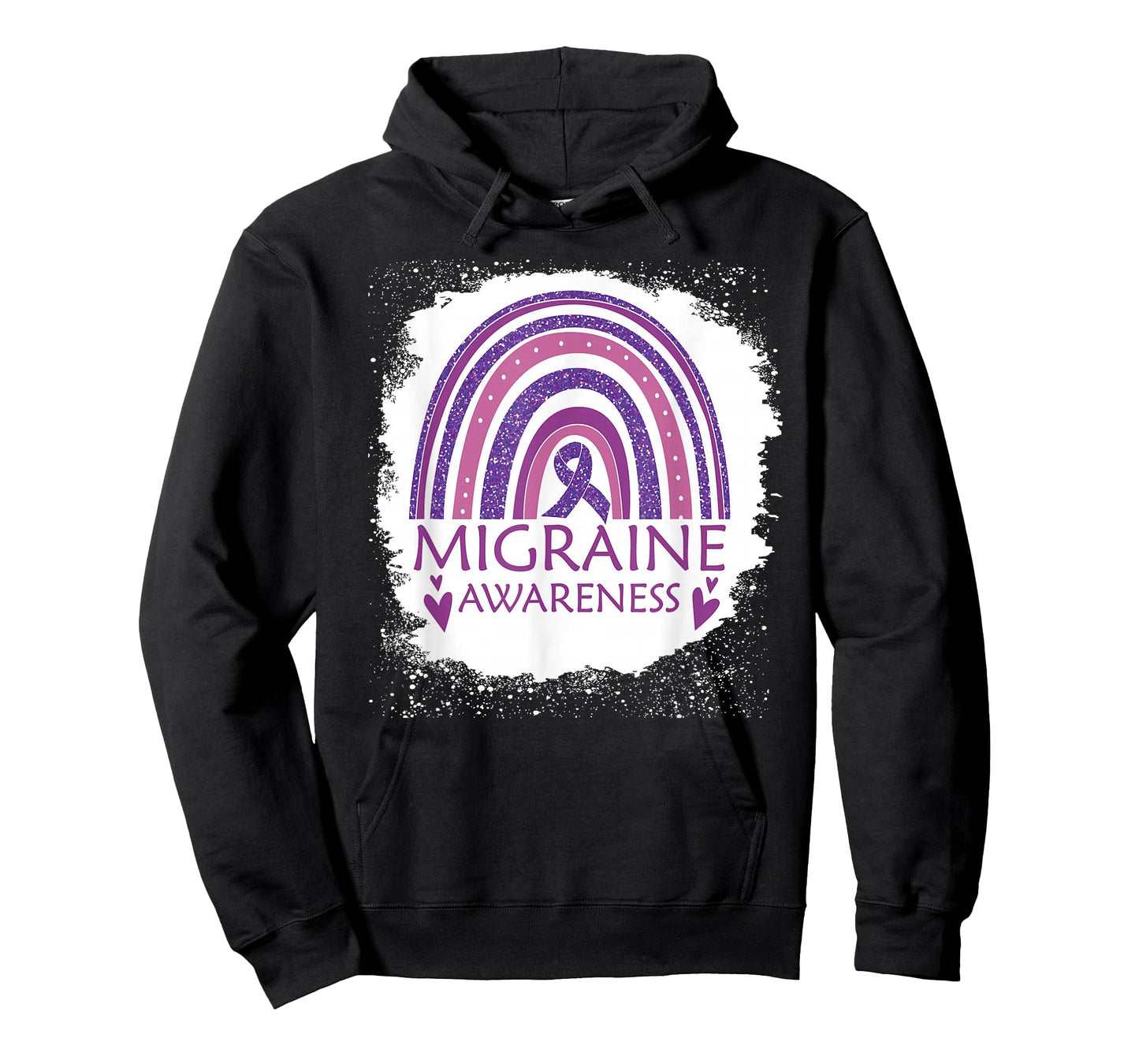 Migraine Awareness Bleached Rainbow Purple Ribbon Men T-Shirt