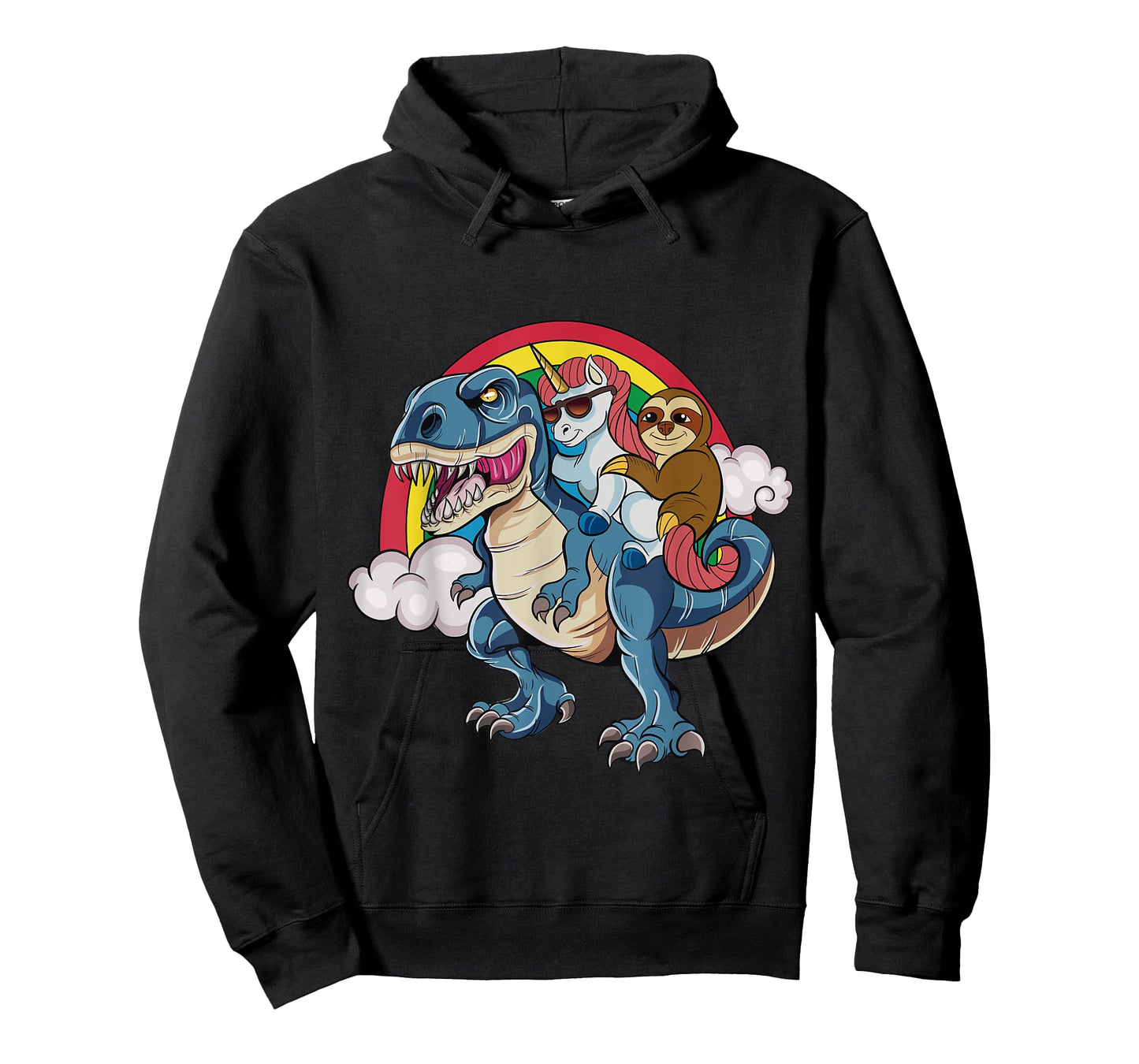 Magical Unicorn & Sloth Riding A Dinosaur Rainbow T Shirt T-Shirt