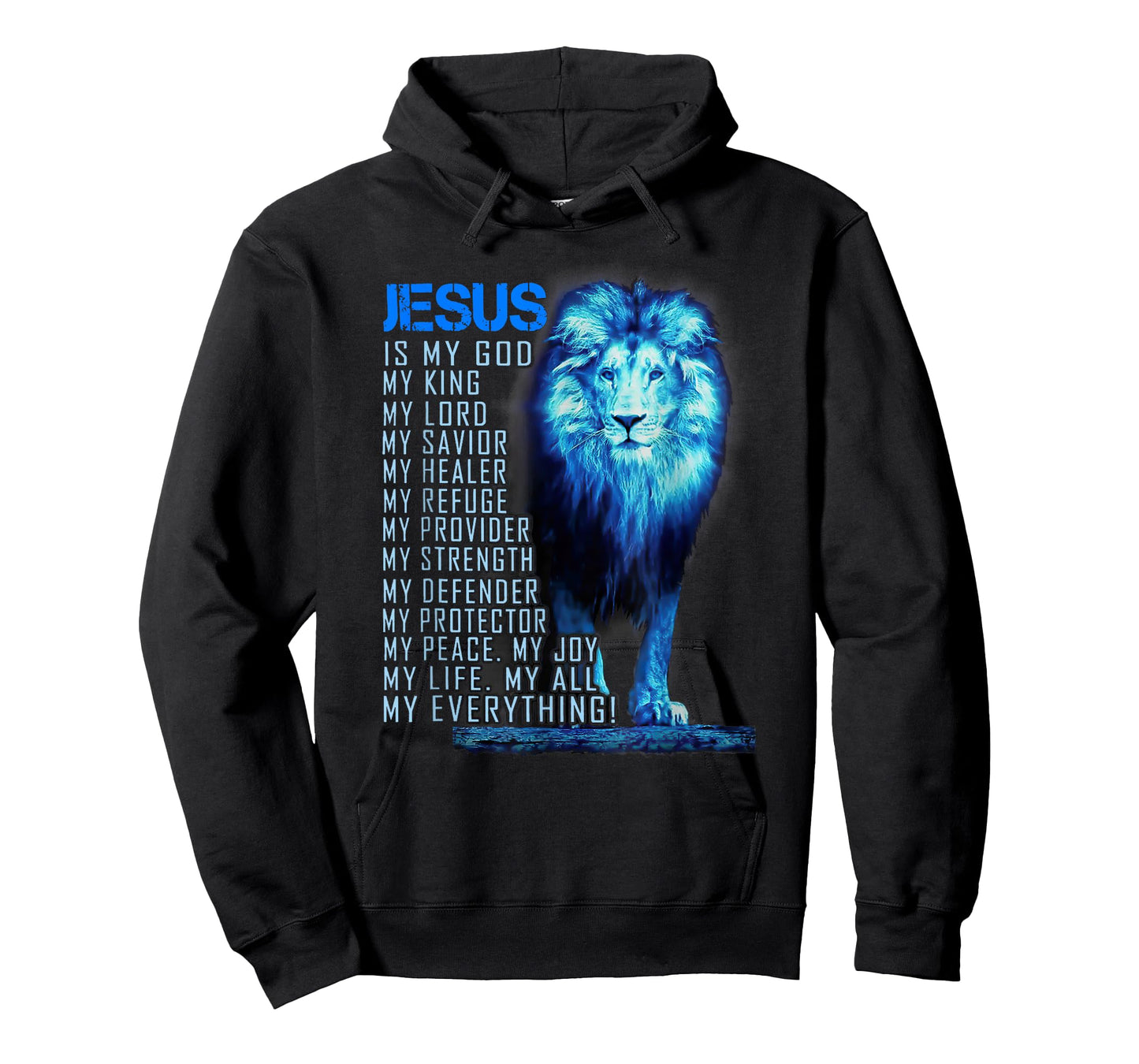 Jesus Is My God King My Lord My Savior Blue Lion T-Shirt