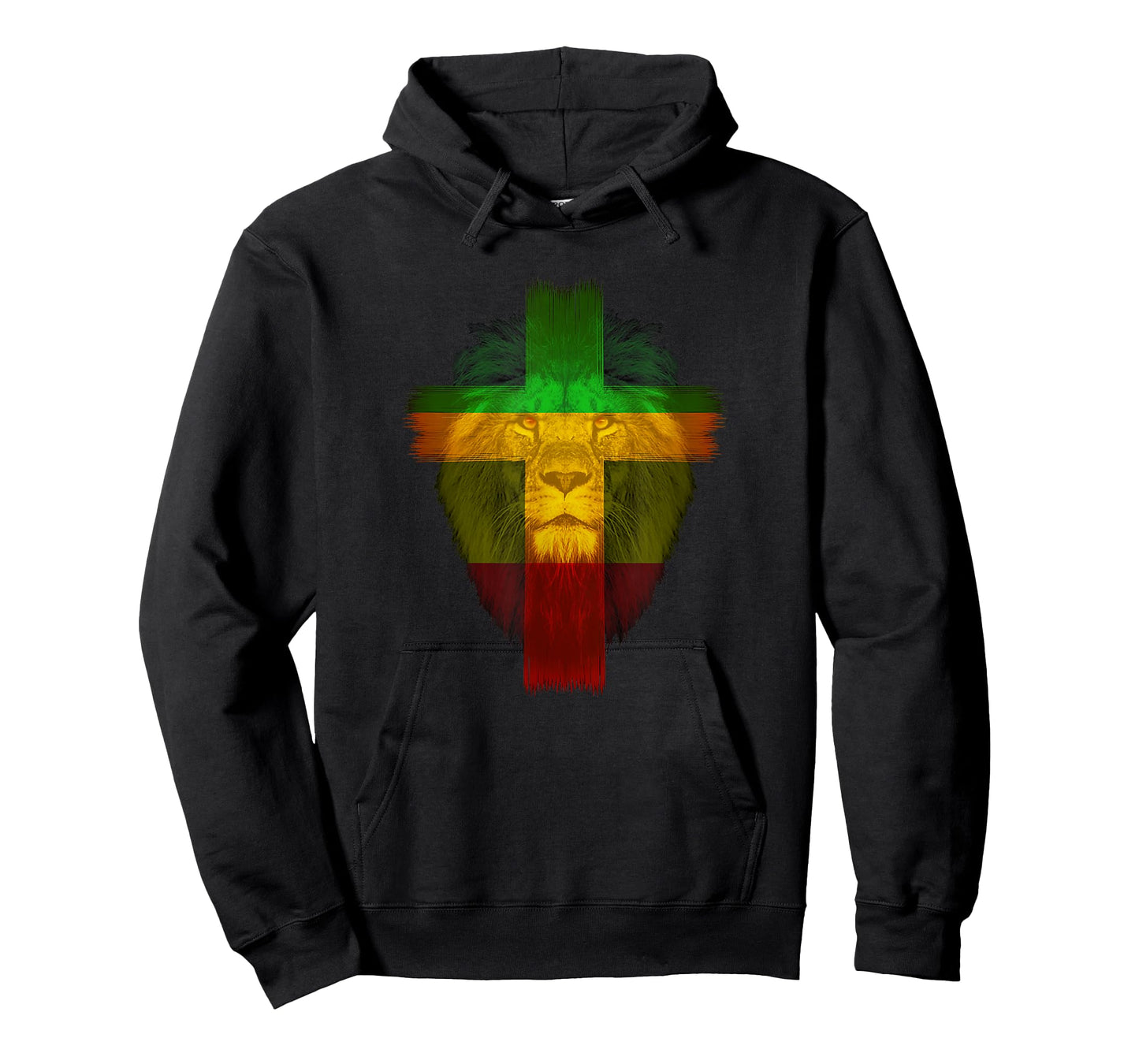 Ethiopian Flag Colors on Lion Shirt Ethiopian Cross Shirt T-Shirt