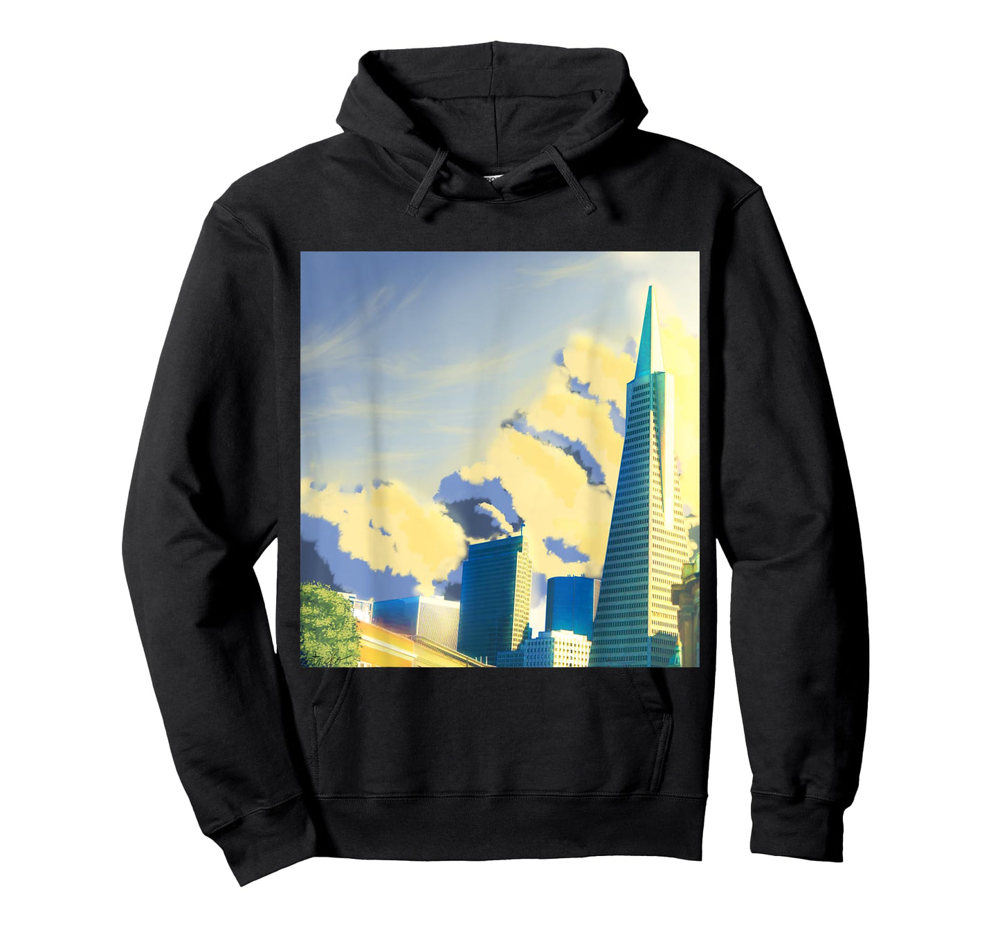 SF Transamerica Pyramid Scenery - Relaxing Anime Sunset T-Shirt
