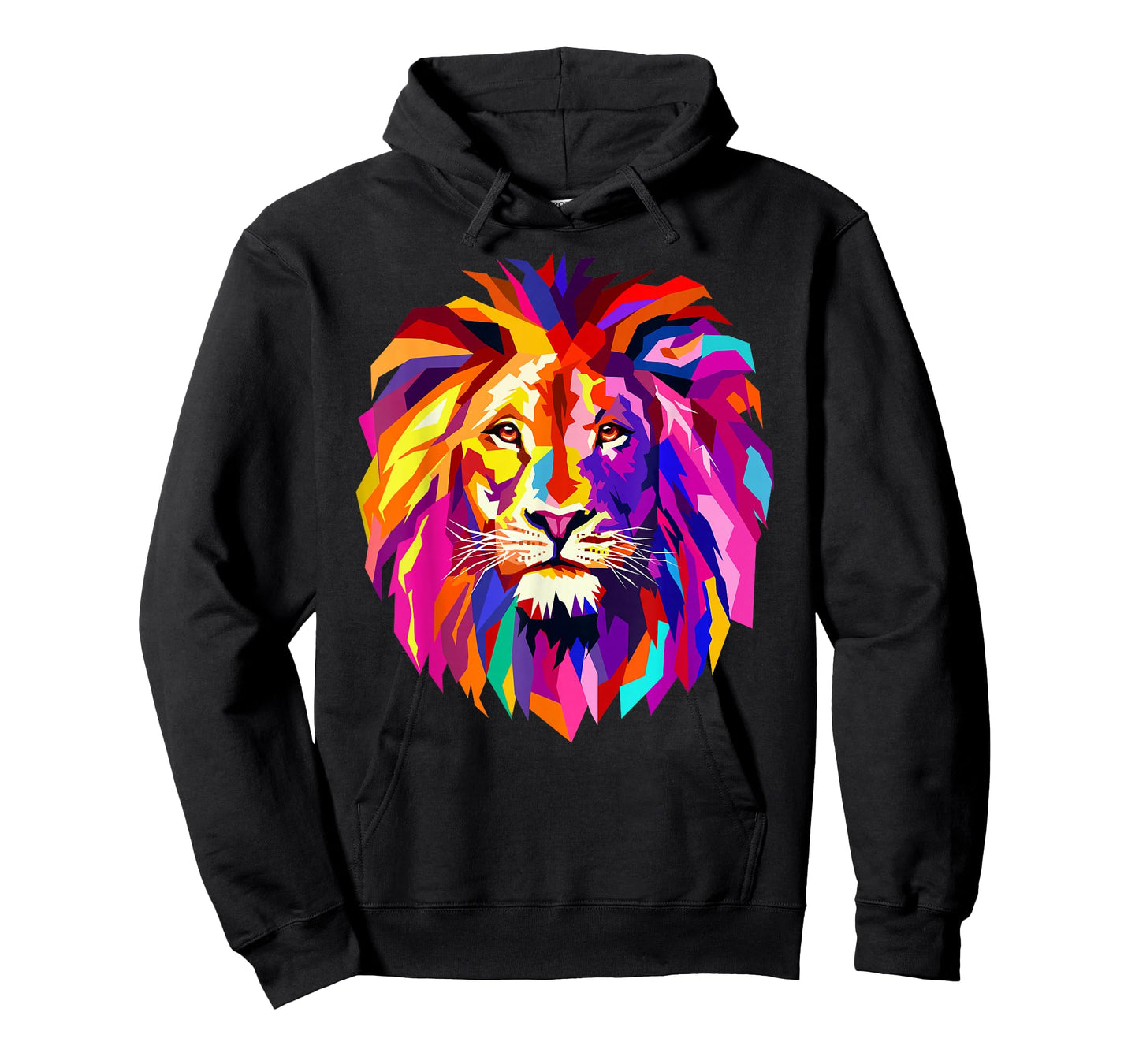 Cool Lion Head Design with Bright Colorful T-Shirt Small