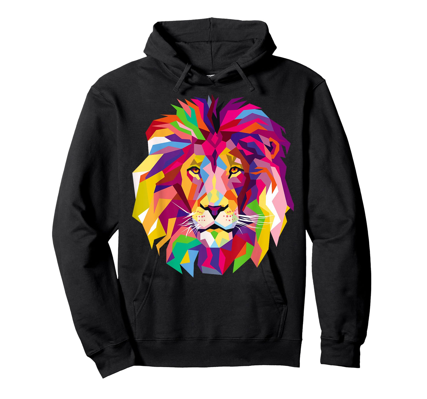Elegant, Cool Lion Head Design with Bright Colorful T-Shirt