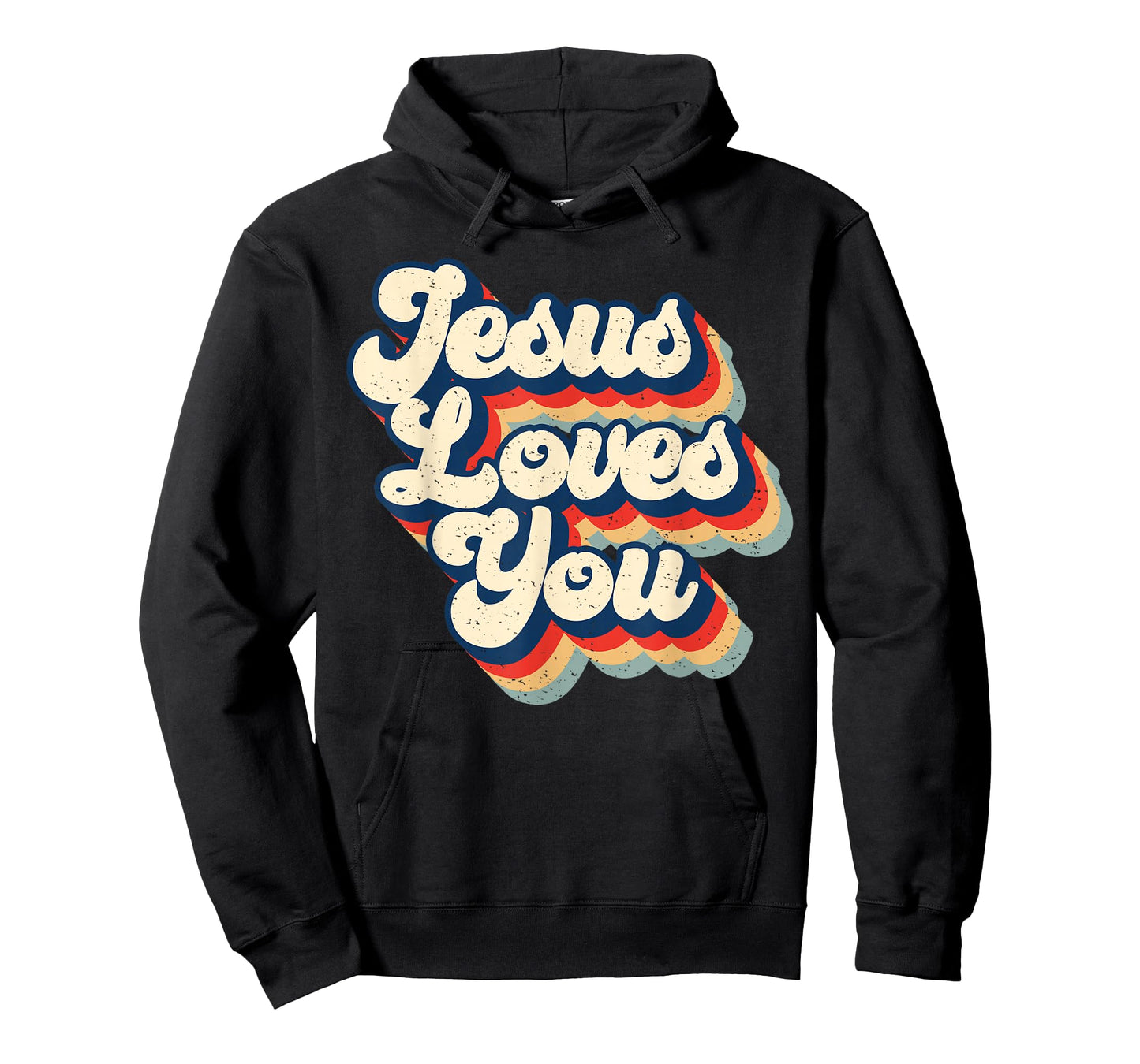 Jesus Loves Retro Vintage Christian Faith Hippie Mens Womens T-Shirt