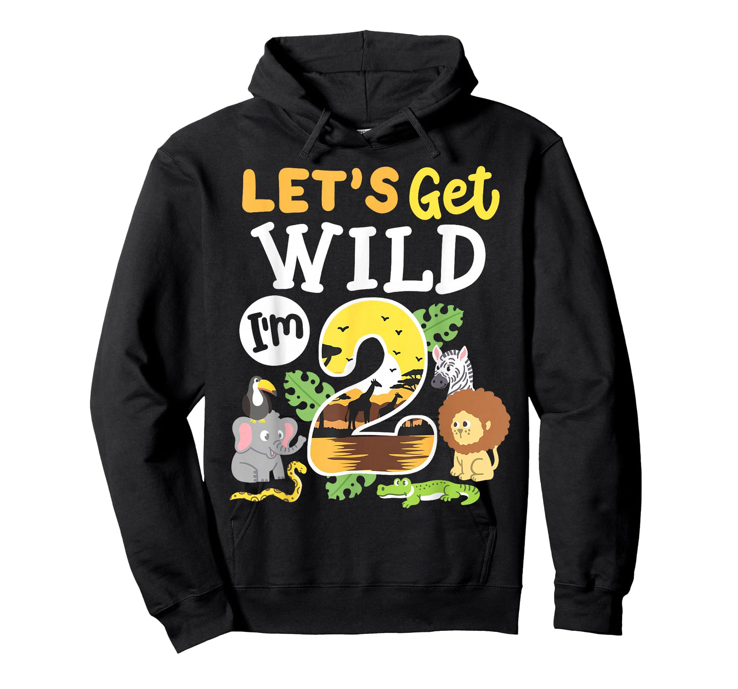 Jungle Safari Let's Get Wild 2nd Birthday Zoo 2 Year Old Kid T-Shirt