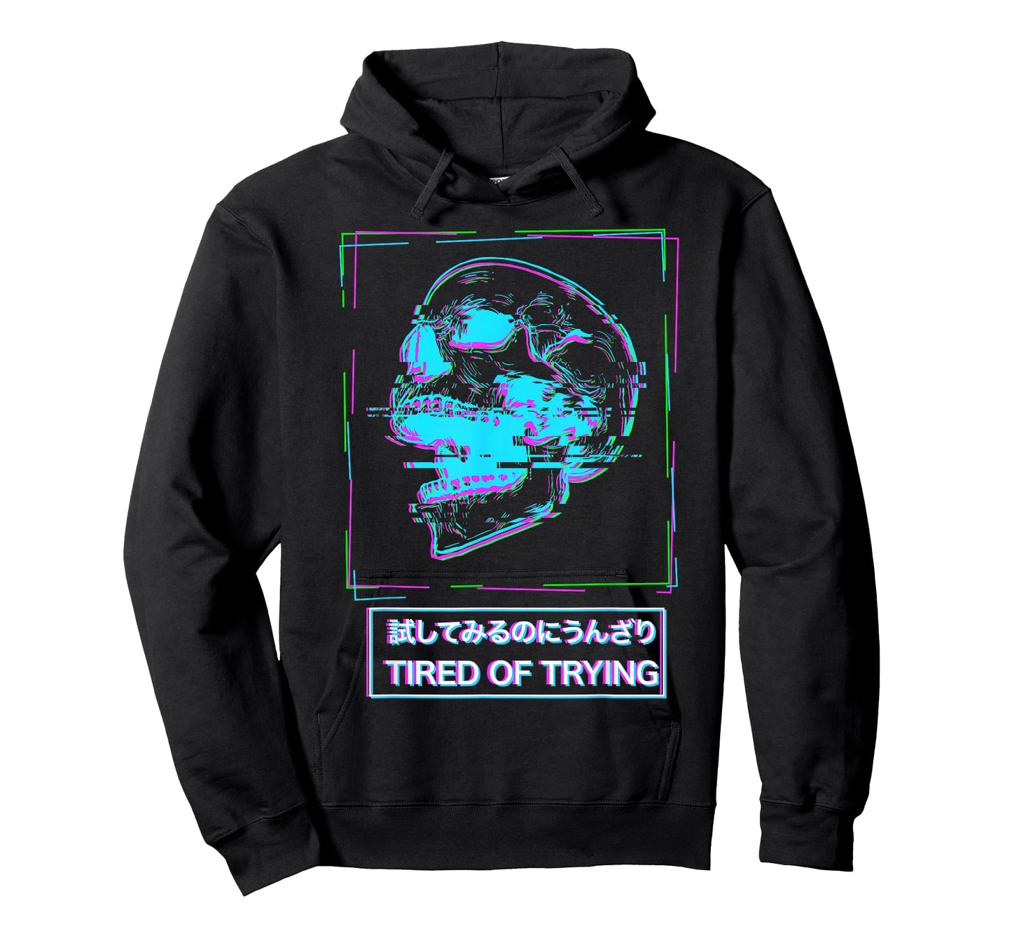 Aesthetic Vaporwave Japanese Tired of Trying - Futurism T-Shirt