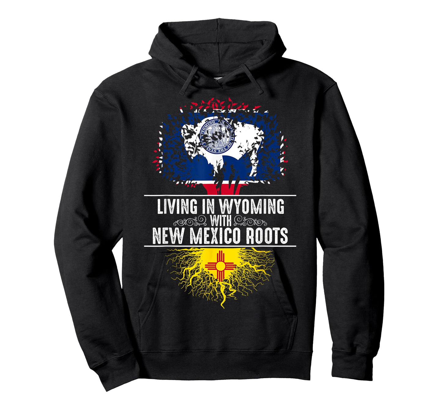 Wyoming Home New Mexico Roots State Tree Flag Gift T-Shirt