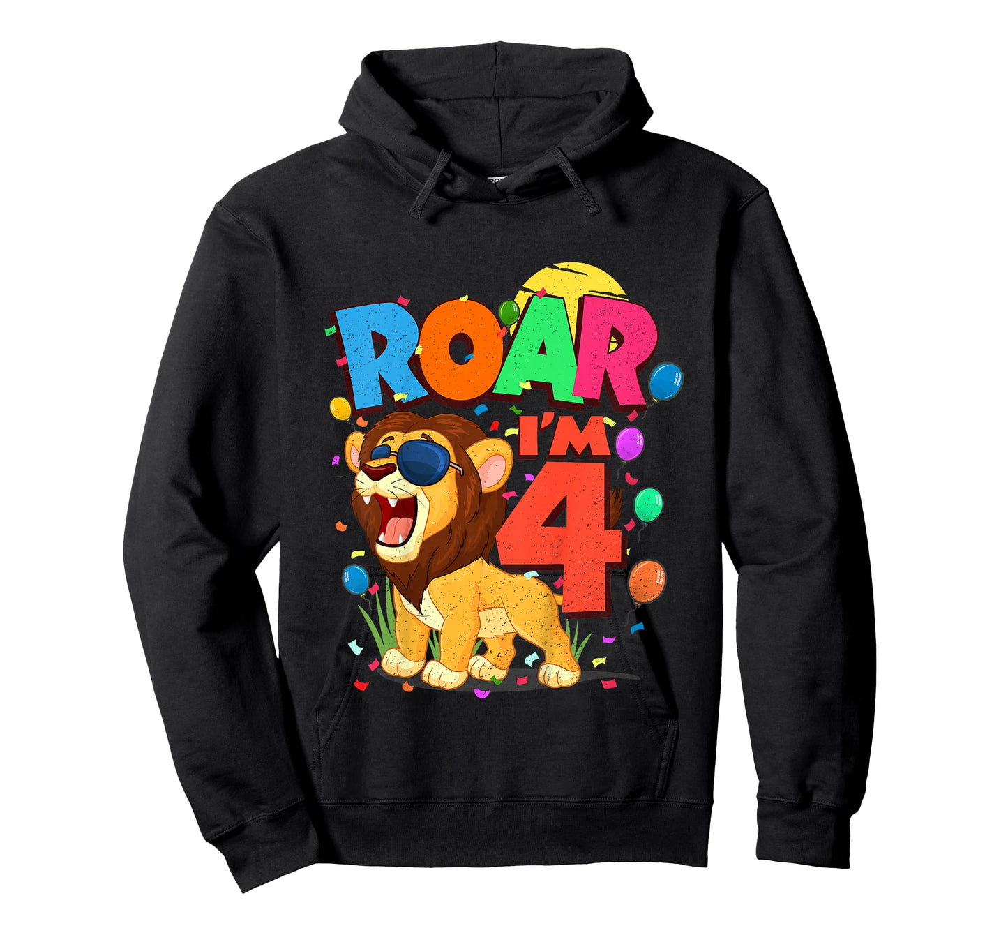 4th Birthday Roar I'm 4 Year Old Shirt Boys Lion Safari Gift T-Shirt