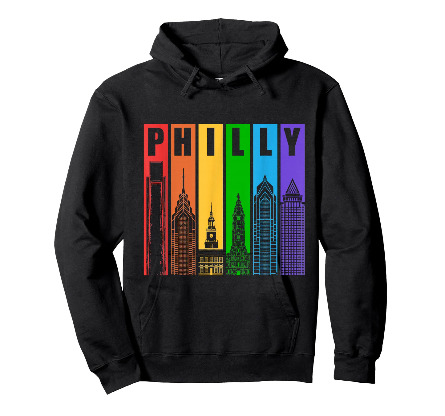 Philly Gay Pride LGBT Philadelphia Skyline Rainbow Flag T-Shirt