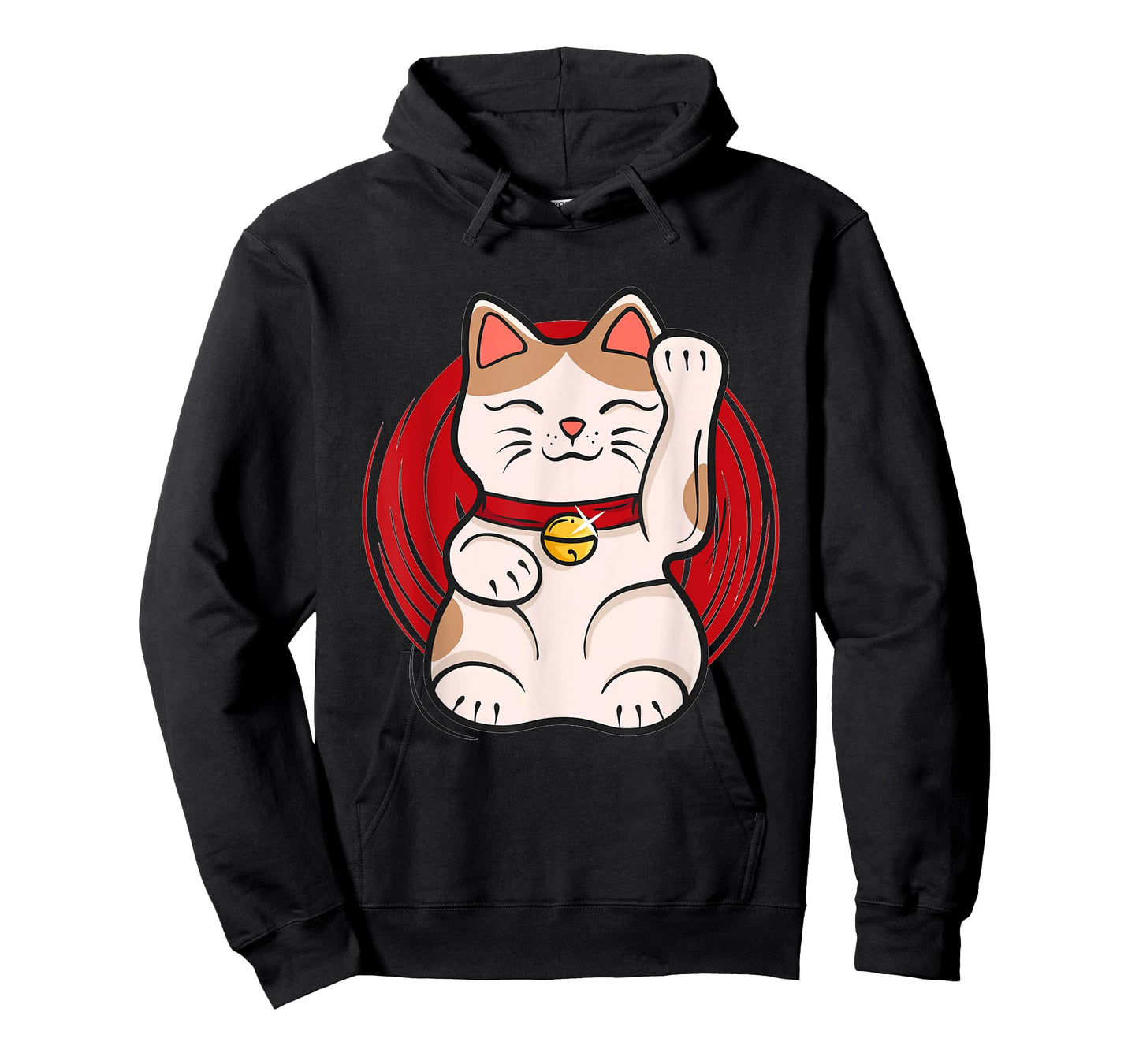 Maneki-Neko Lucky Cat Statue Waving Japanese Style Design T-Shirt