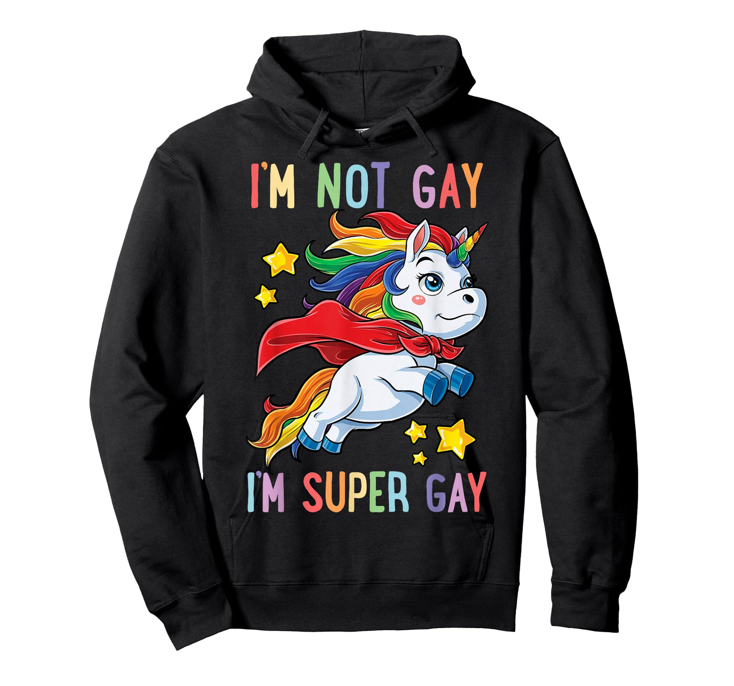 LGBTQ Unicorn Super Gay Pride LGBT Ally Rainbow Flag Retro T-Shirt
