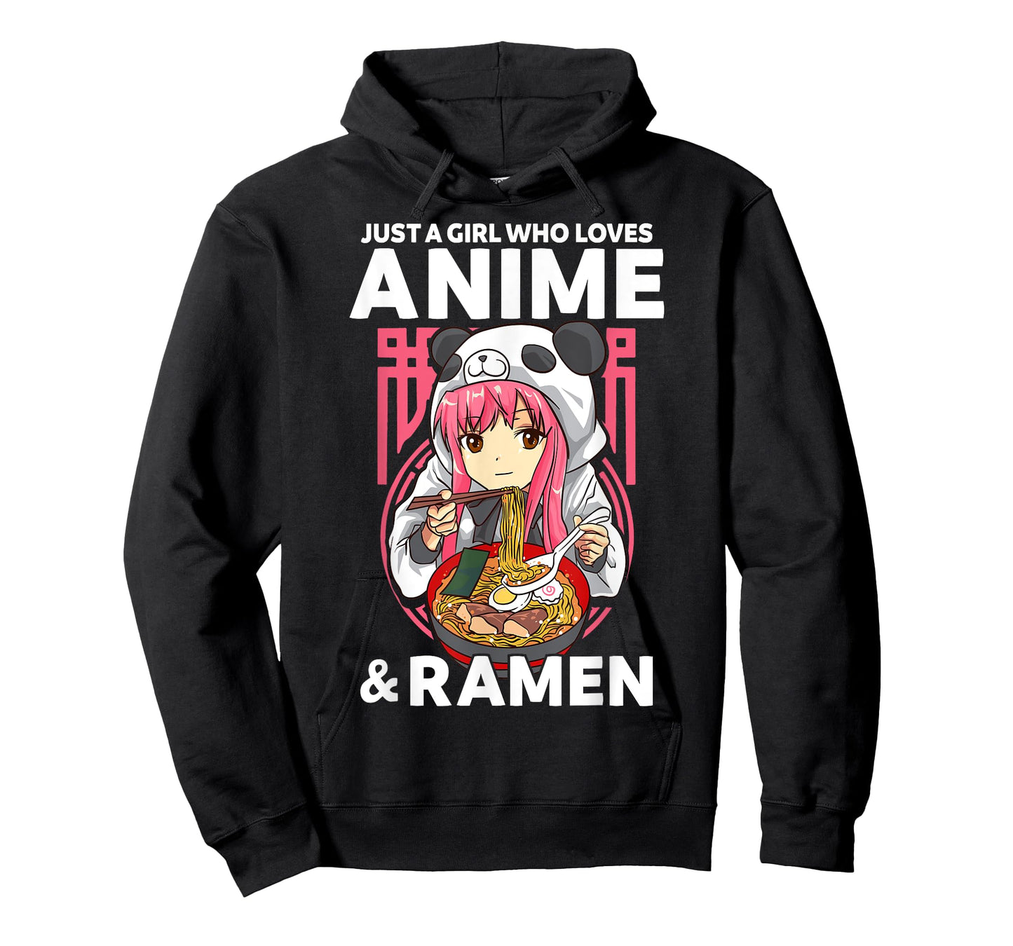 Just A Girl Who Loves Anime and Ramen Bowl Panda Teen Girl T-Shirt
