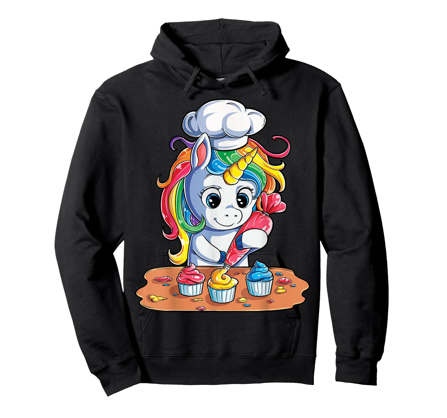 Unicorn Cupcake Funny Girls Kids Baking Cake Rainbow Gifts T-Shirt