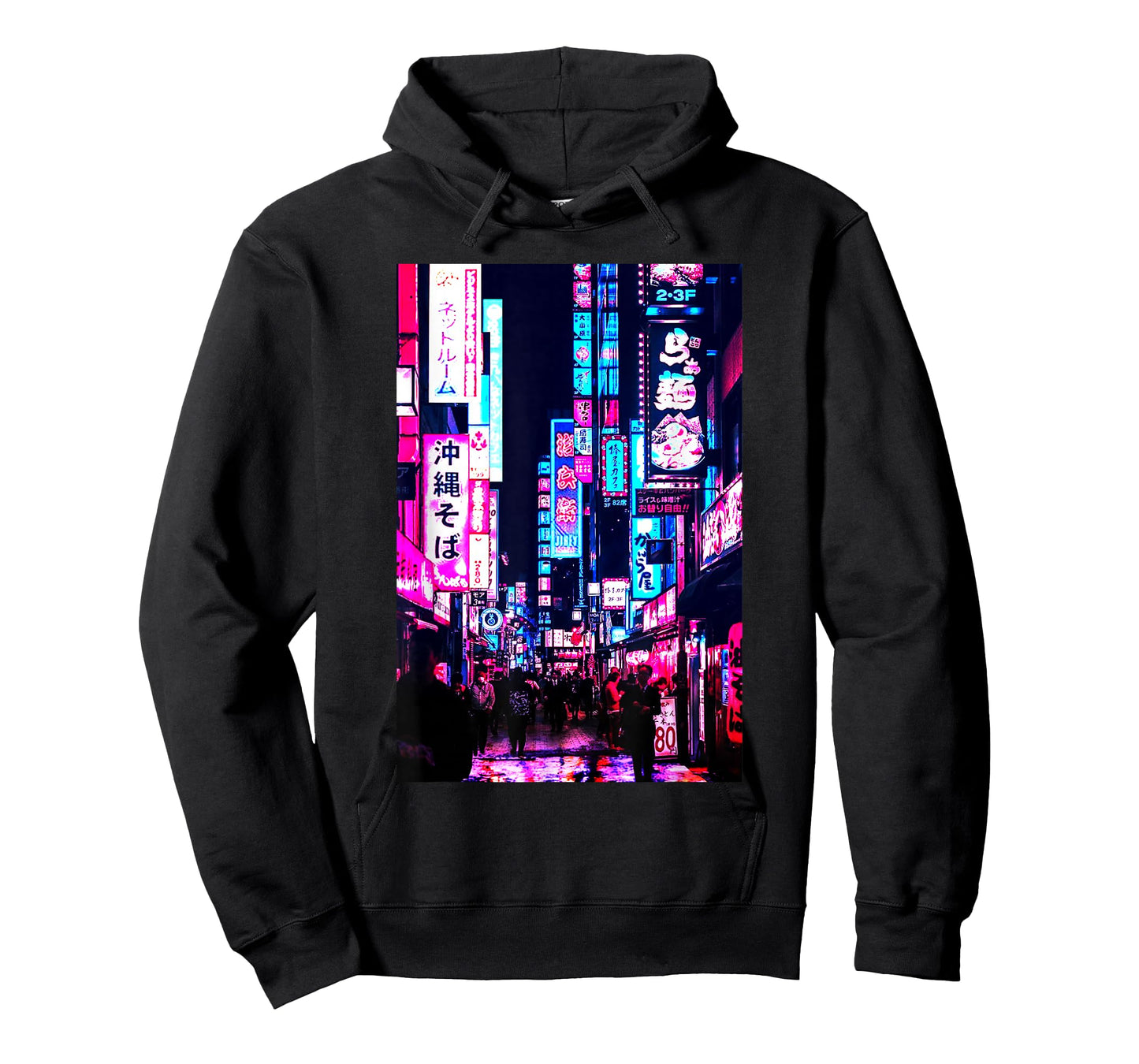 Streets of Tokyo Japan Night Scene with Lights - Vaporwave T-Shirt