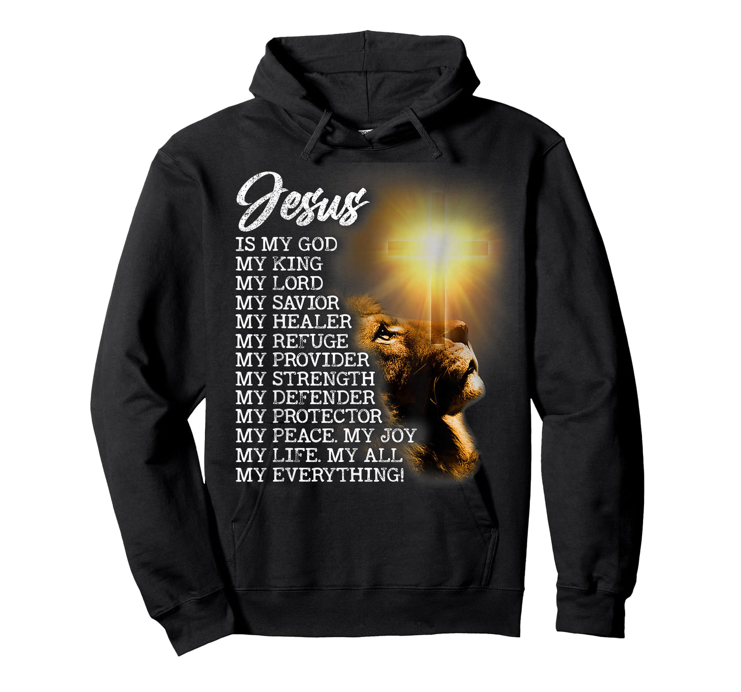 Lion Religious Christian Jesus is My God Lord King Savior T-Shirt