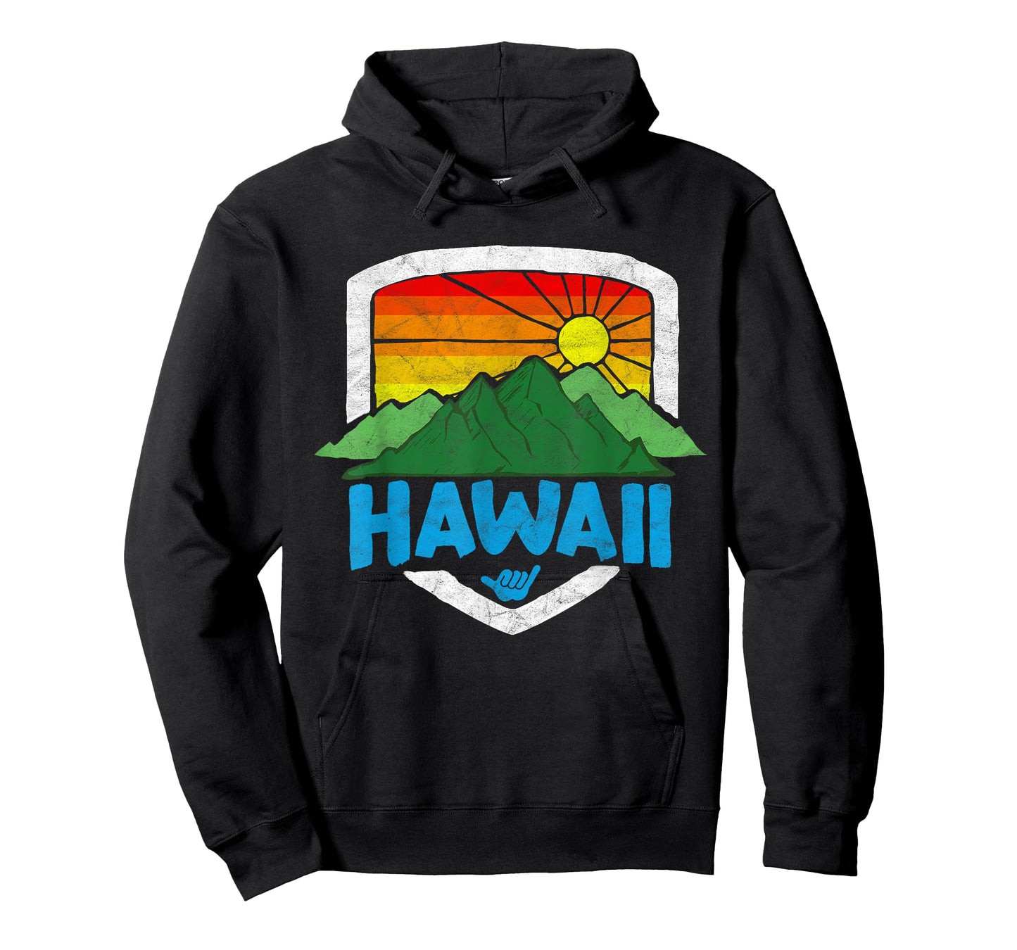 Vintage Hawaii Graphic Retro Rainbow Sun 80's Design T-Shirt