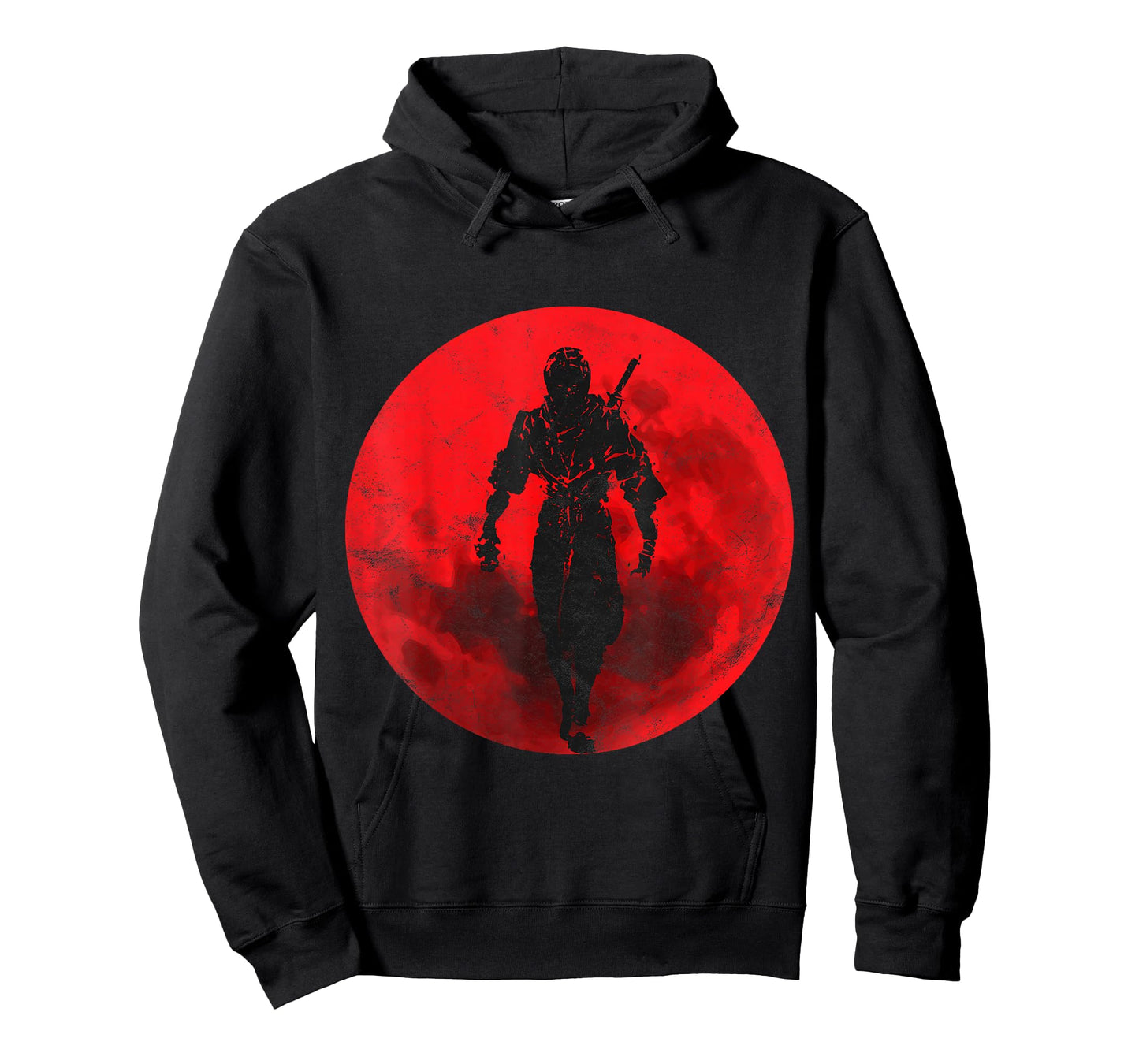 Ninja Figher Red Moon Japan Sword Samurai Warrior T-Shirt