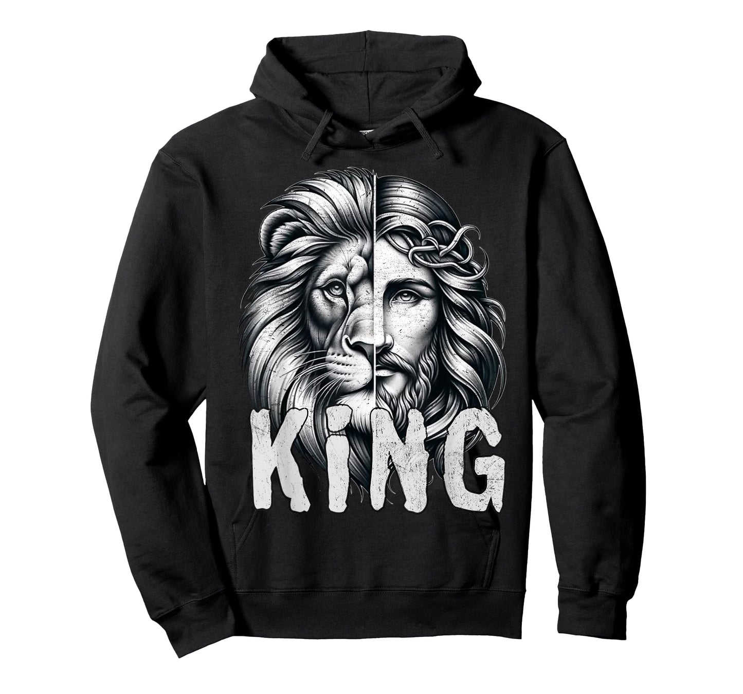 Lion and Jesus King Christian Faith Design T-Shirt