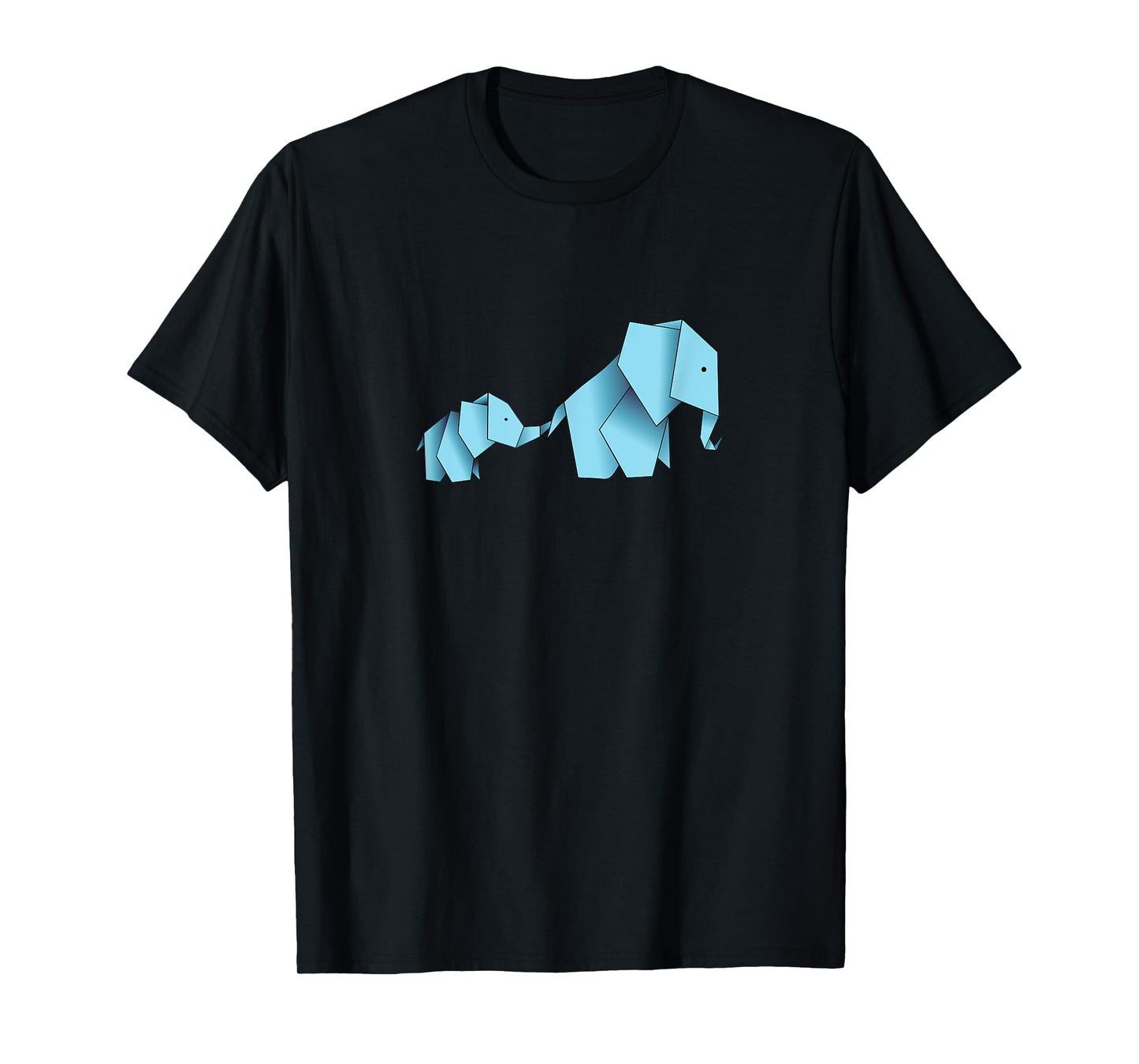 Origami Paper Folding Cute Elephant Blue Gift T-Shirt
