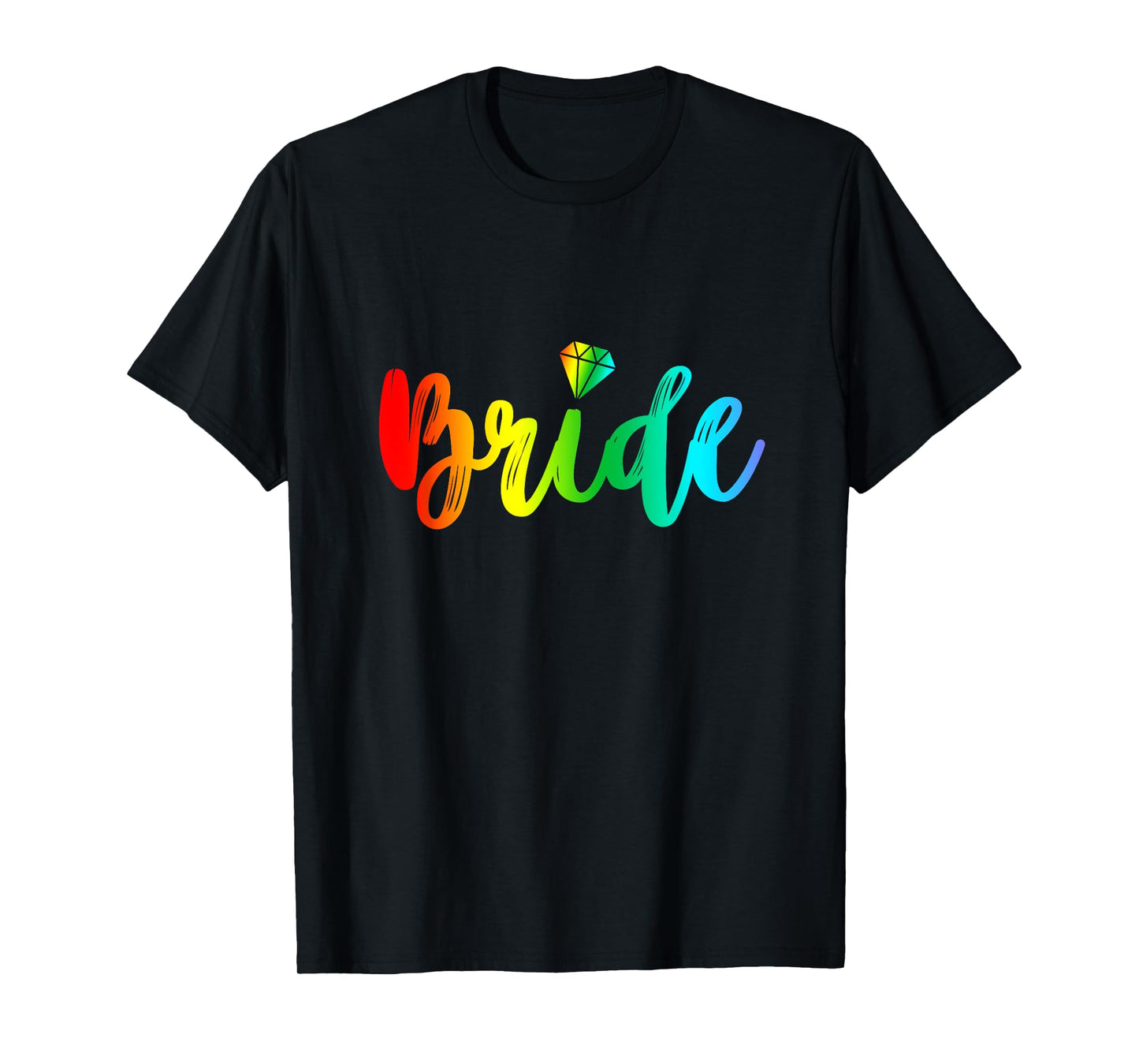 Bachelorette Gay Bride Shirt Rainbow Pride Engaged Party Tee T-Shirt