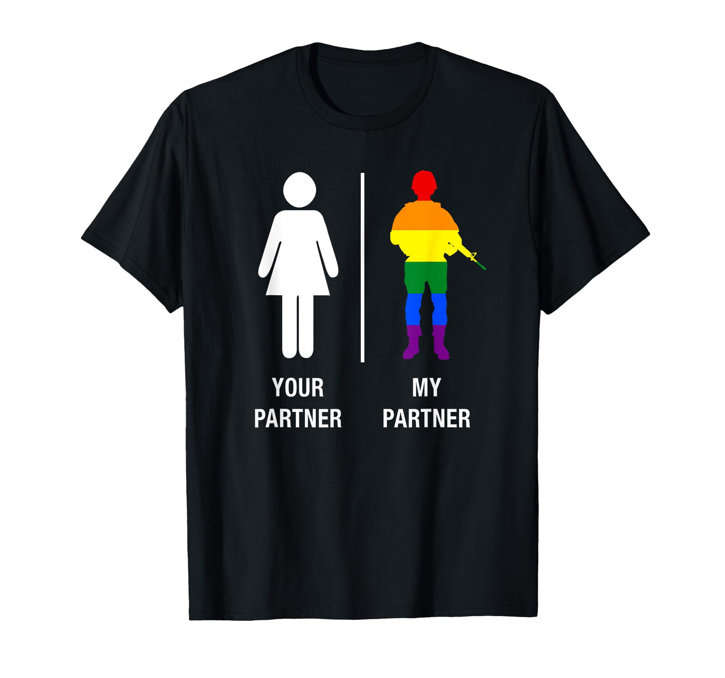 Lesbian Military Shirt LGBT Funny Gay Pride Partner Rainbow T-Shirt
