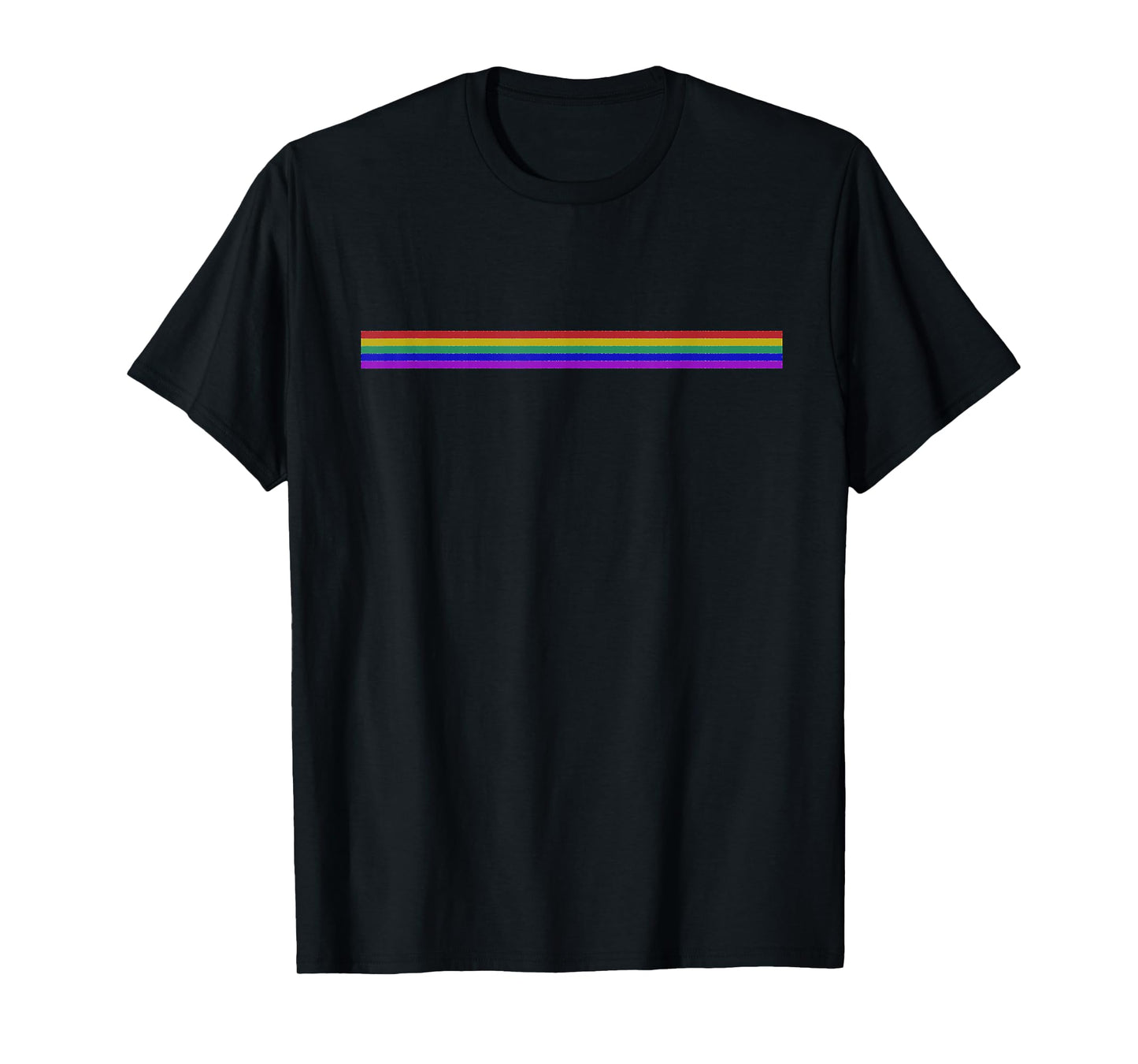 Rainbow Stripe T-Shirt (White, Black, Yellow, Pink, Blue) T-Shirt