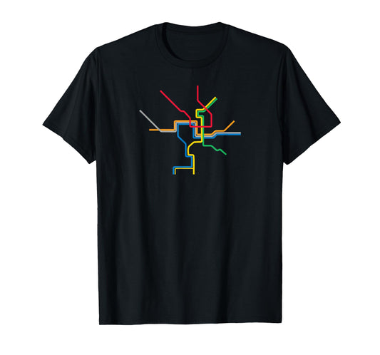 Washington DC Metro Subway Map Shirt - Color Lines T-Shirt
