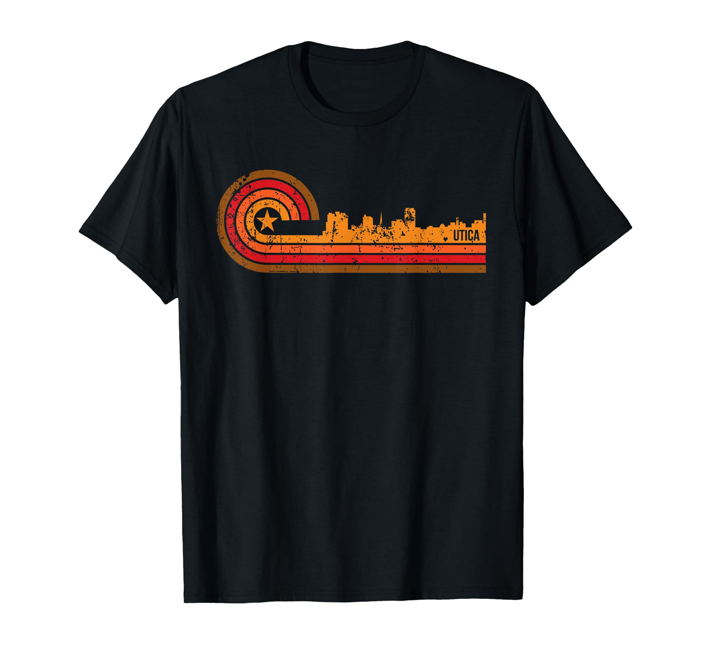 Retro Utica Cityscape - Utica NY Skyline T-Shirt