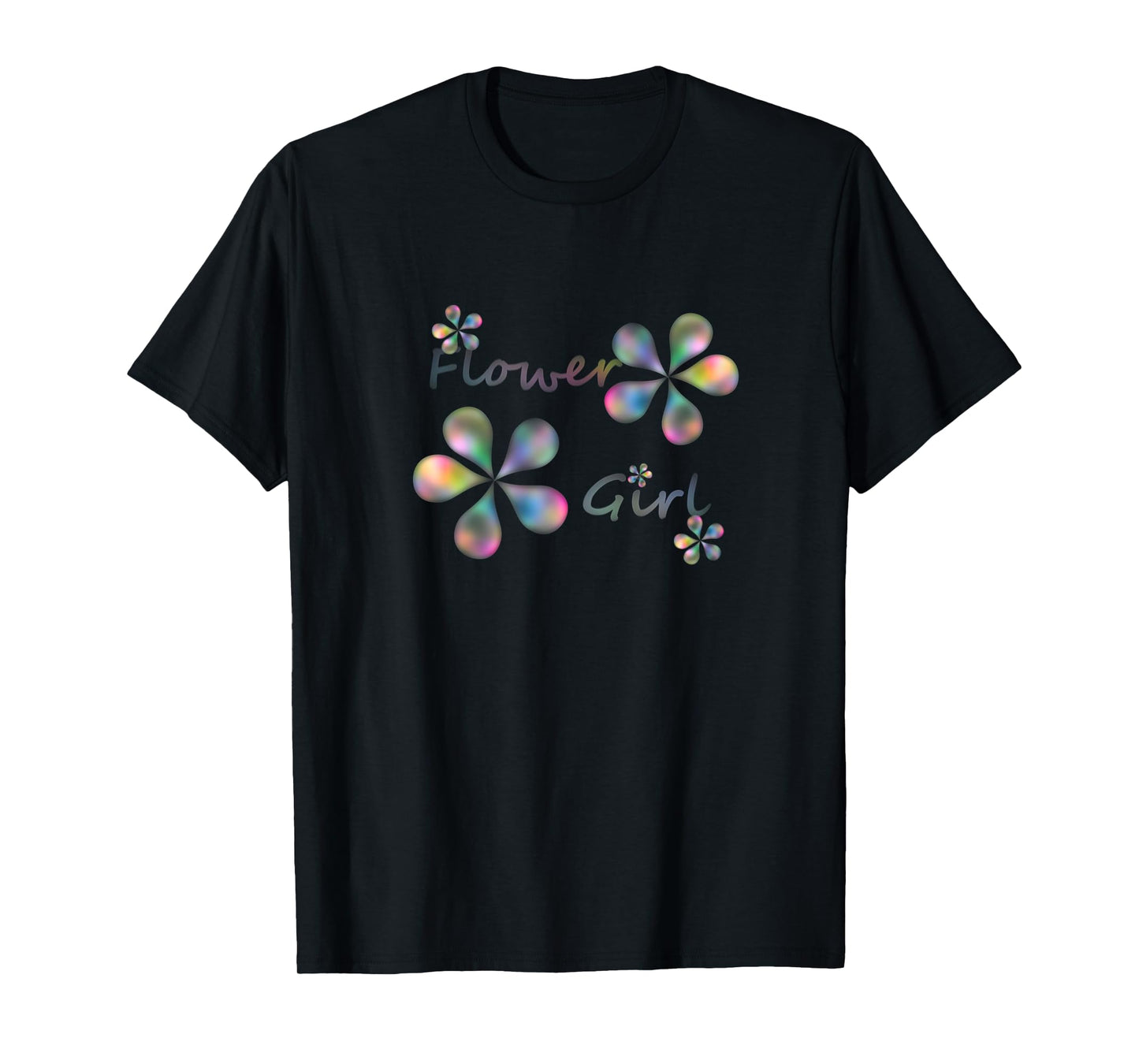 Flower Girl Rainbow Metallic Tee Shirt T-Shirt