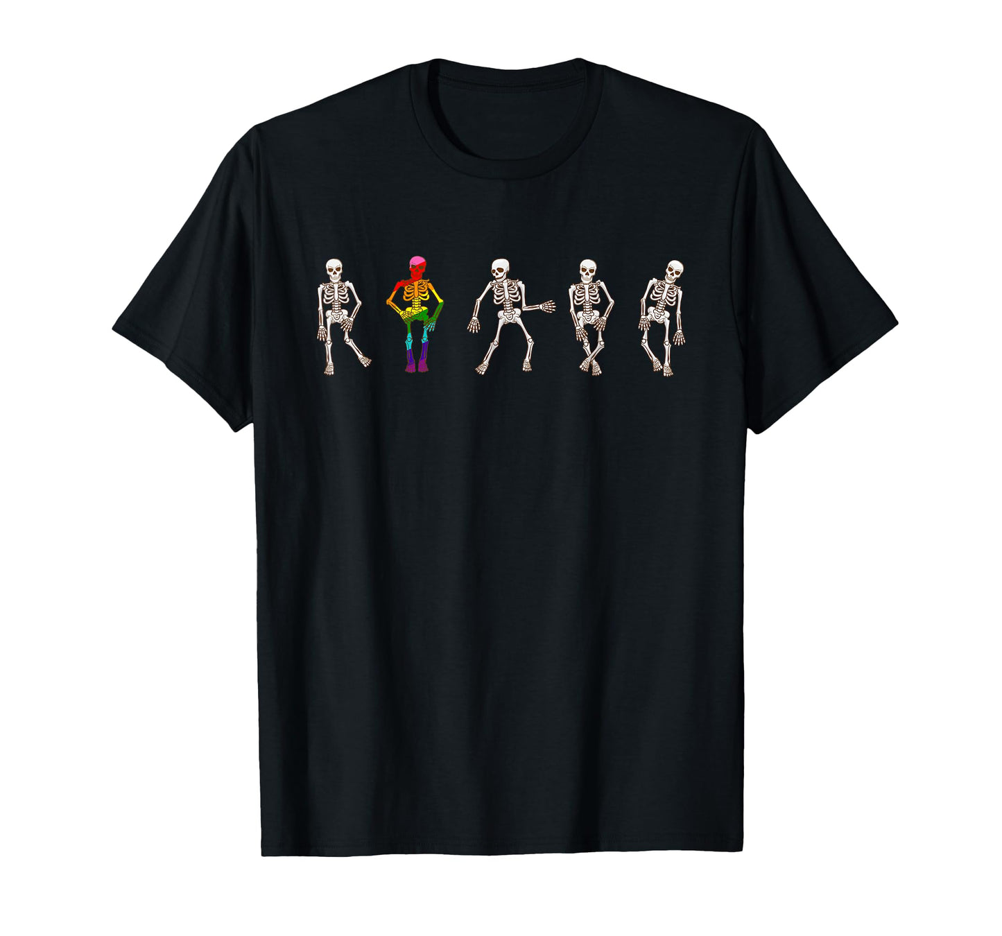 LGBT Party Dancing Skeletons Gay Pride Halloween Costume T-Shirt