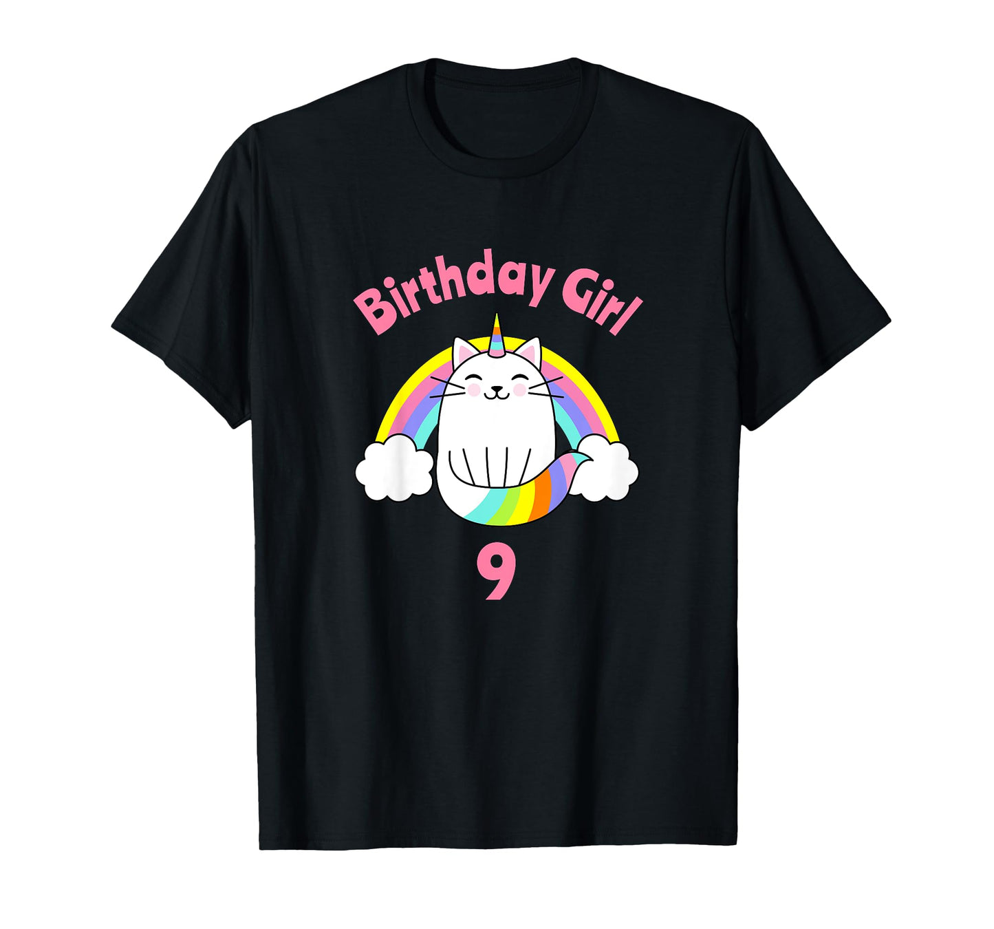 Kids Birthday Girl for Girls T-Shirt 9 Year Old 9th Party Nine