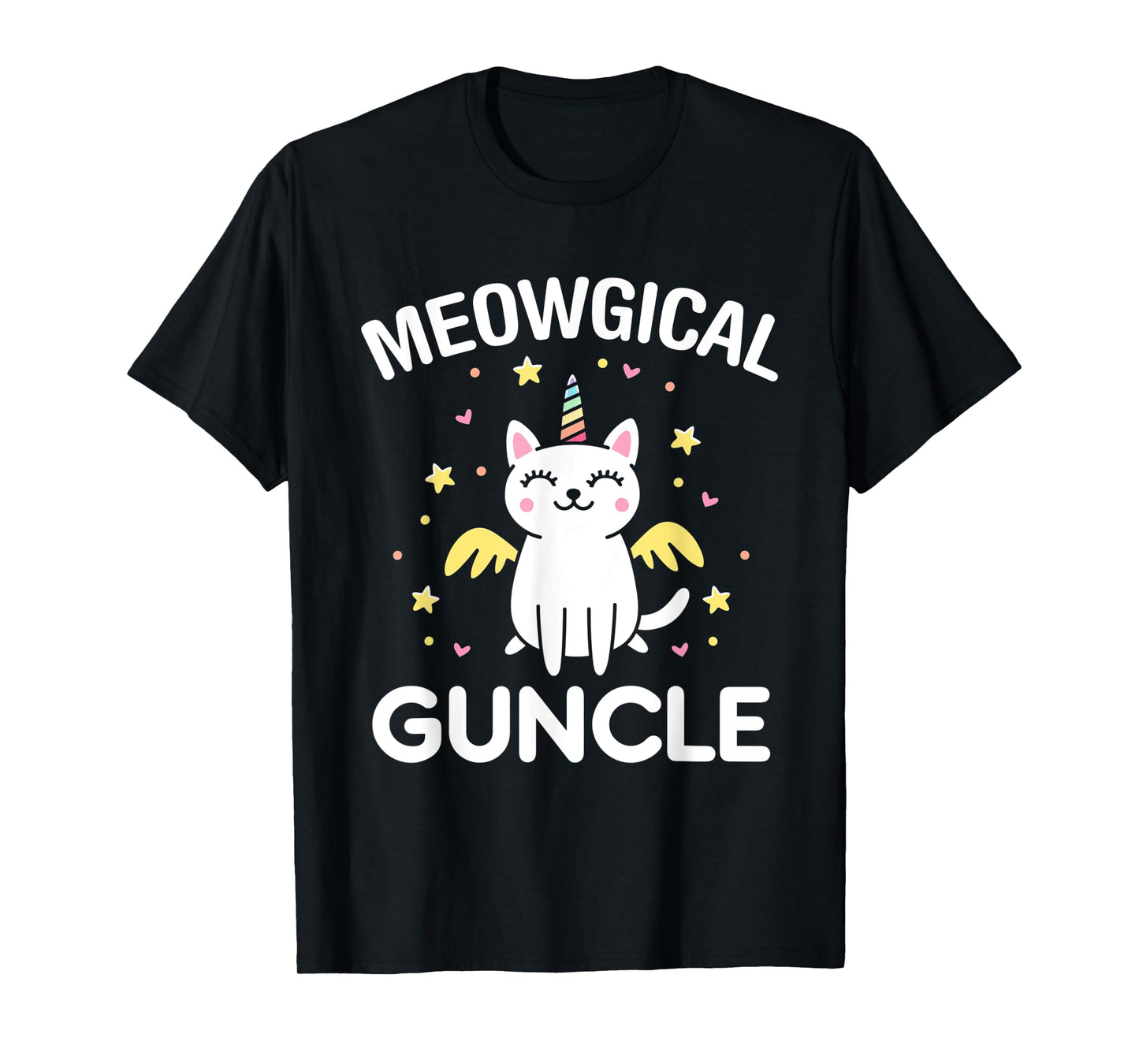 Meowgical Guncle Magical Kitty Cat Unicorn T-Shirt