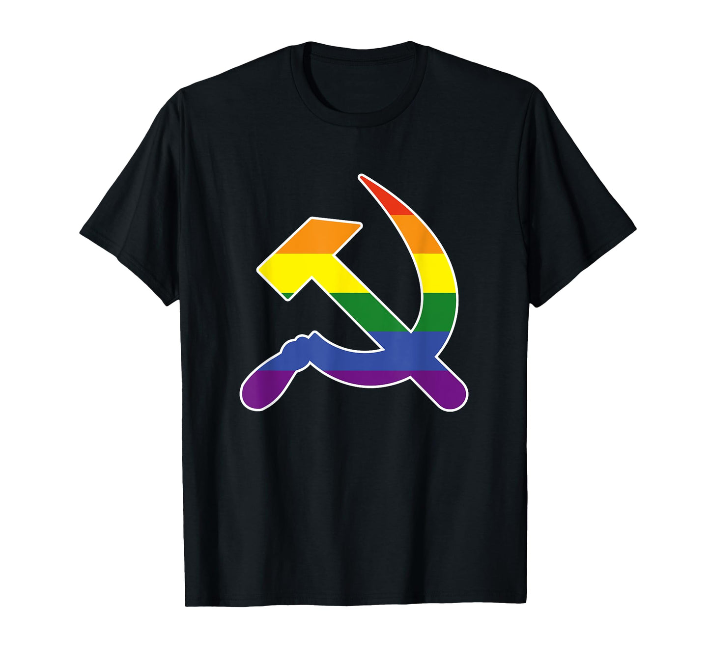 Gay Communism LGBT Hammer And Sickle Communist Rainbow Flag T-Shirt