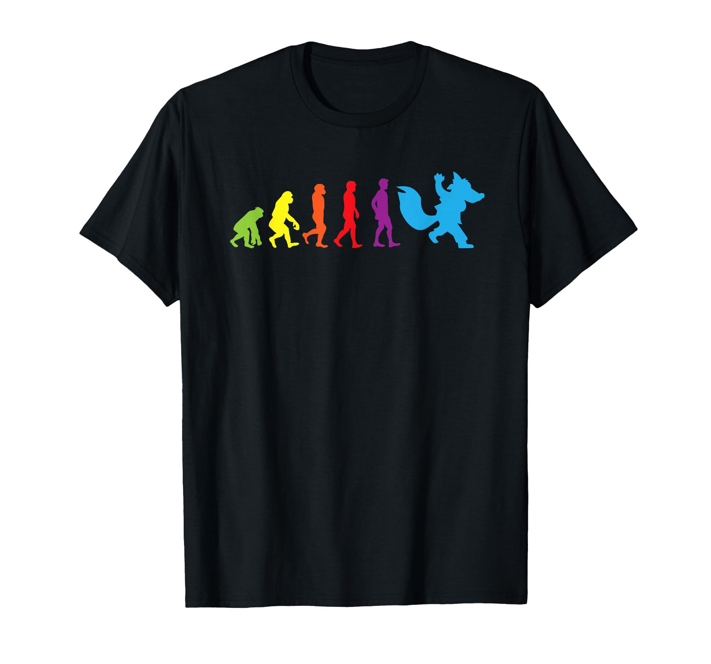 Furry Shirt Human Evolution Fursona Women Men Kids Shirts T-Shirt