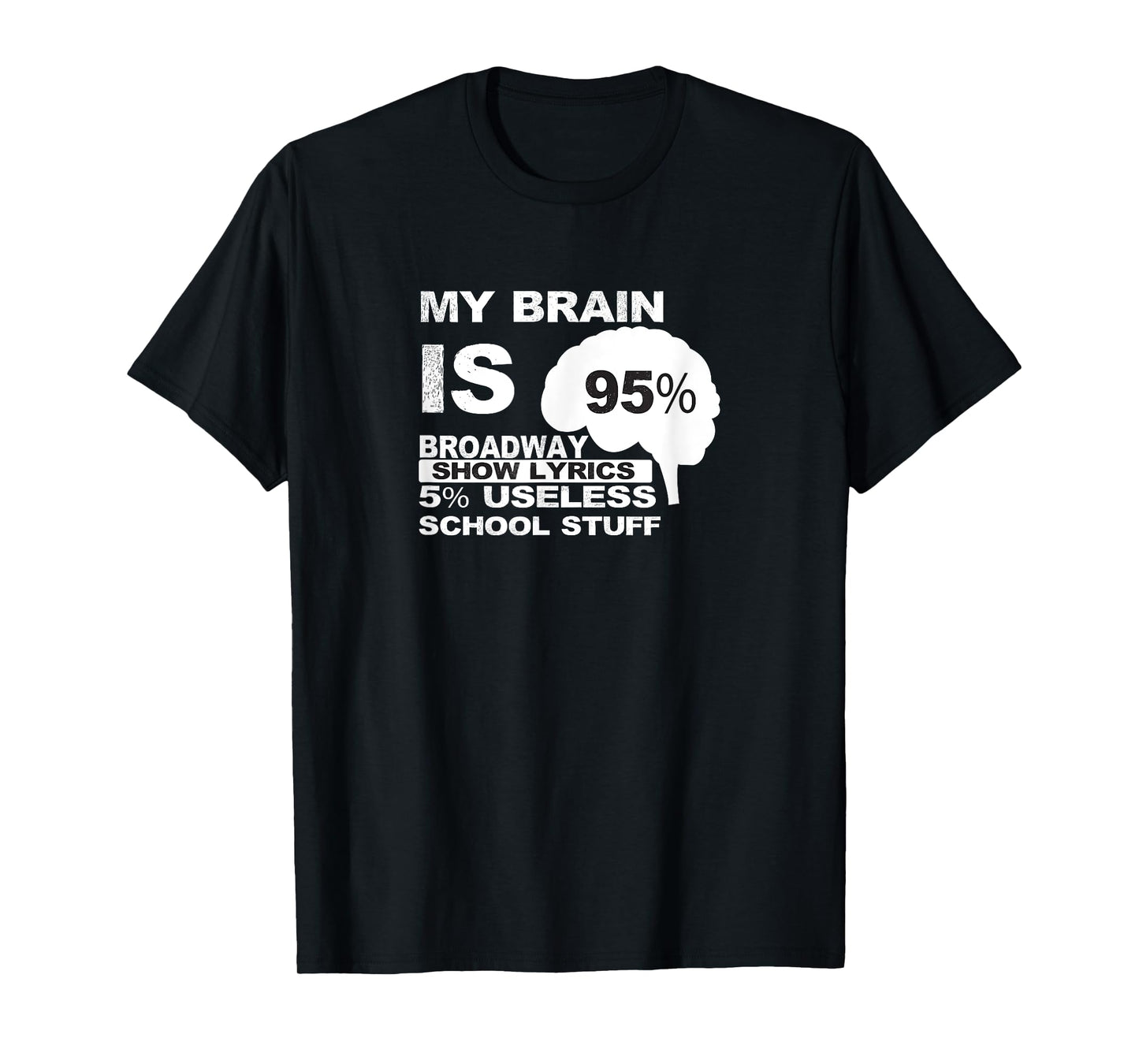 My Brain is 95% Broadway Lyrics TShirt| Fun Theatre Acting T