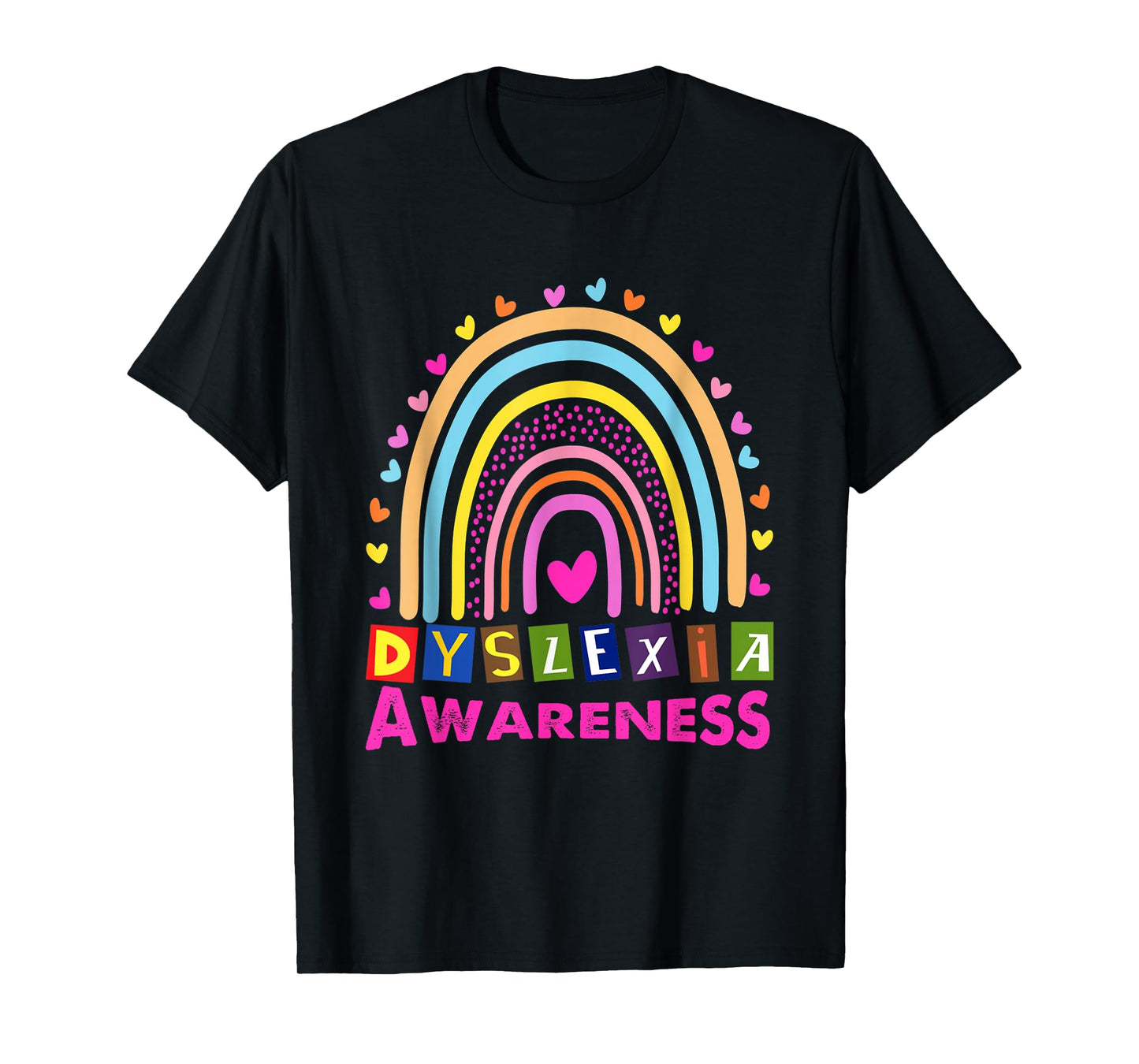 Dyslexia Awareness Month Rainbow Cute Graphic T-Shirt