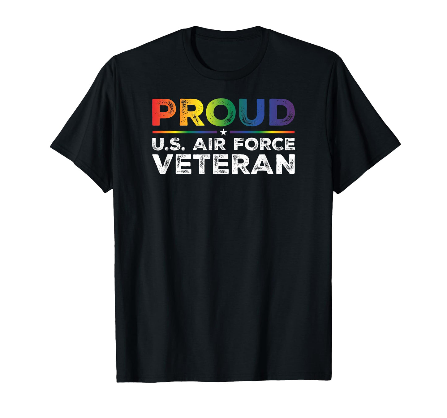 Proud U.S. Air Force Veteran Gay Proud Rainbow Flag T-Shirt