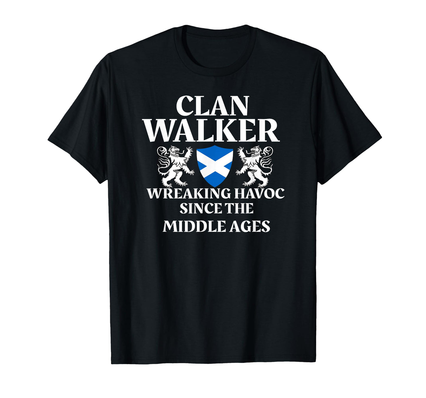 Clan Walker Scottish Family Kilt Tartan Lion T-Shirt