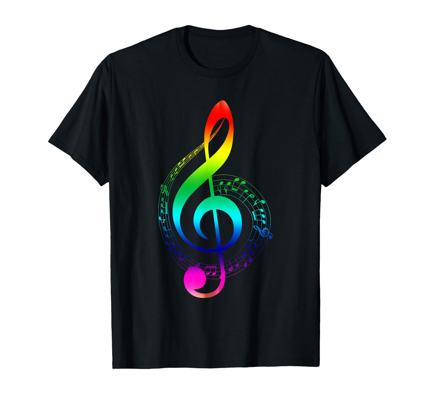Music Note Rainbow Treble Clef Musical Symbol for Musicians T-Shirt