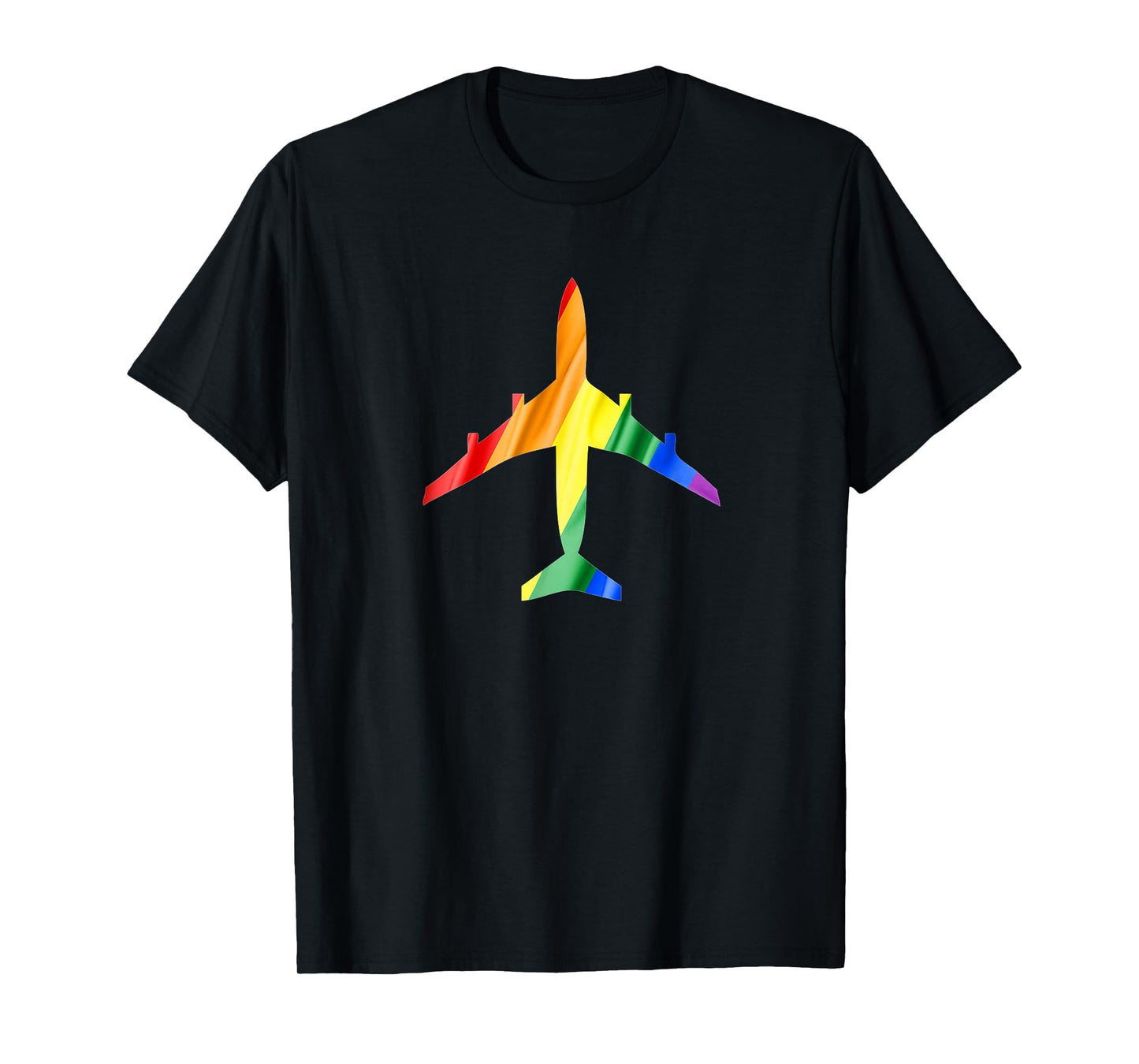 Airplane Rainbow Gay Flag Flight Attendant T-Shirt
