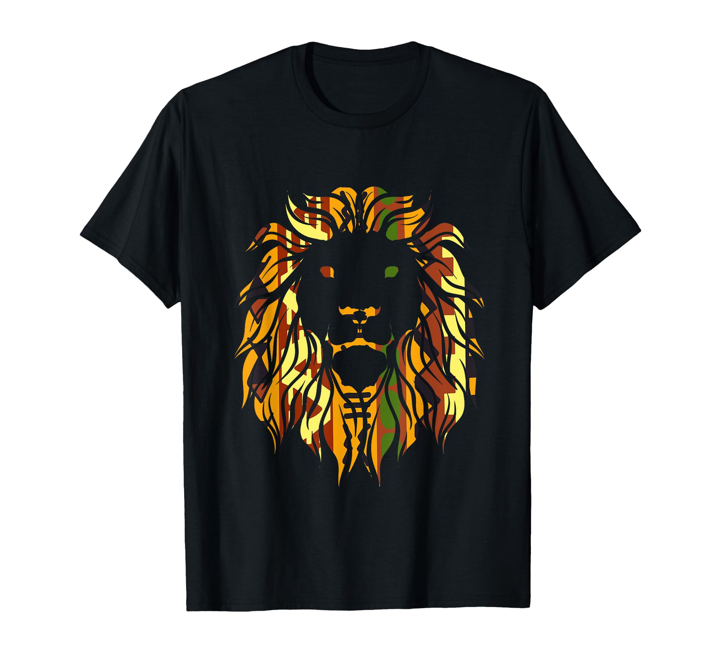 Melanin King Kente Lion African T-Shirt