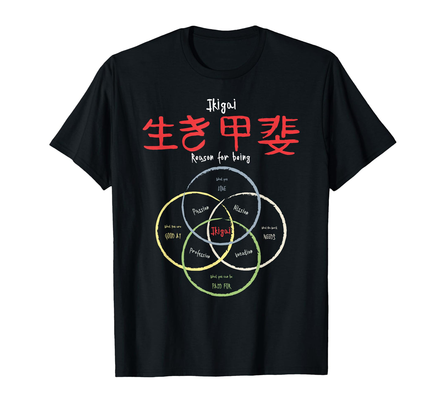Ikigai - Reason for being calligraphy T-shirt / motivational T-Shirt
