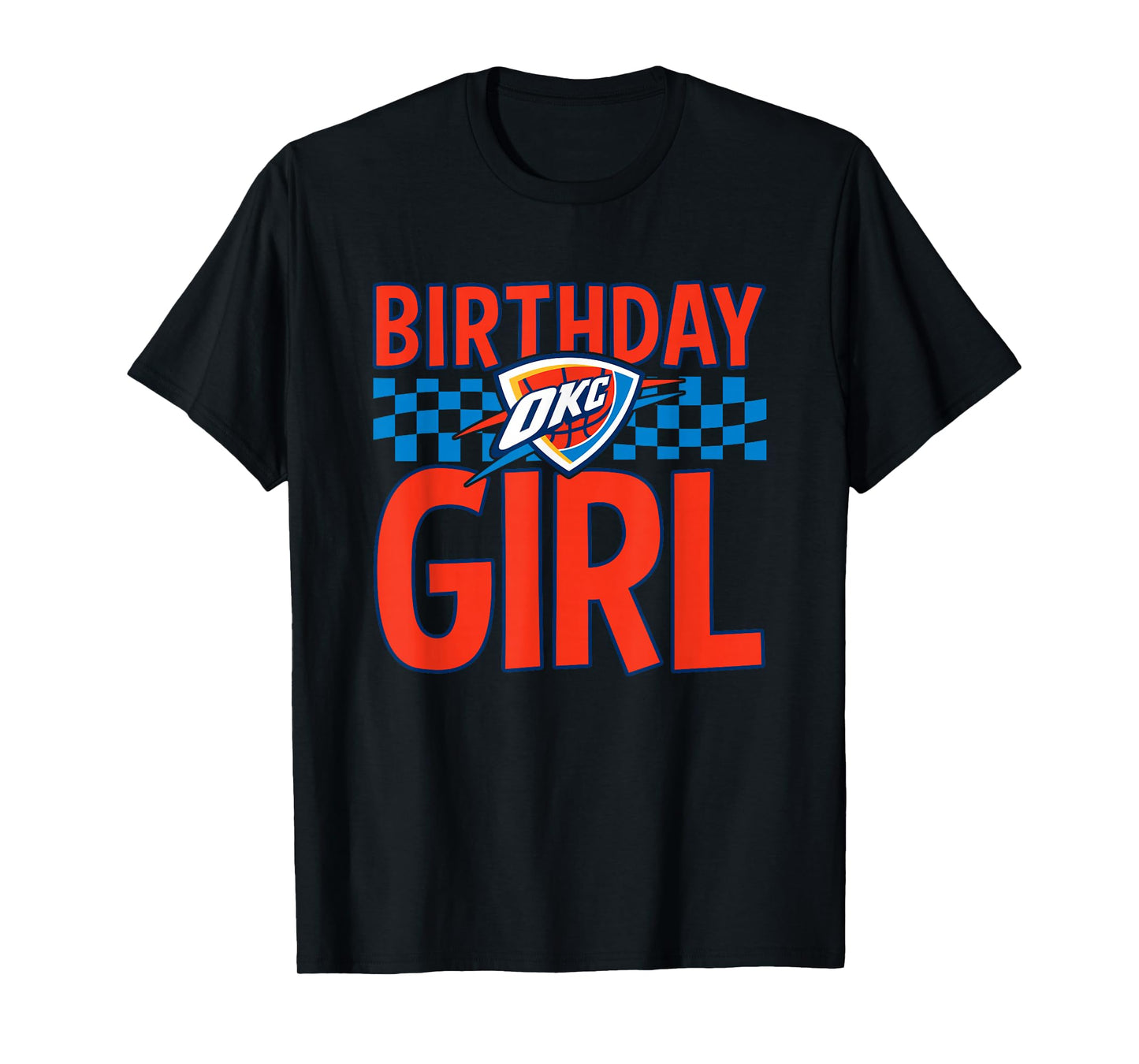 NBA Oklahoma City Thunder Birthday Girl Checkered Logo T-Shirt