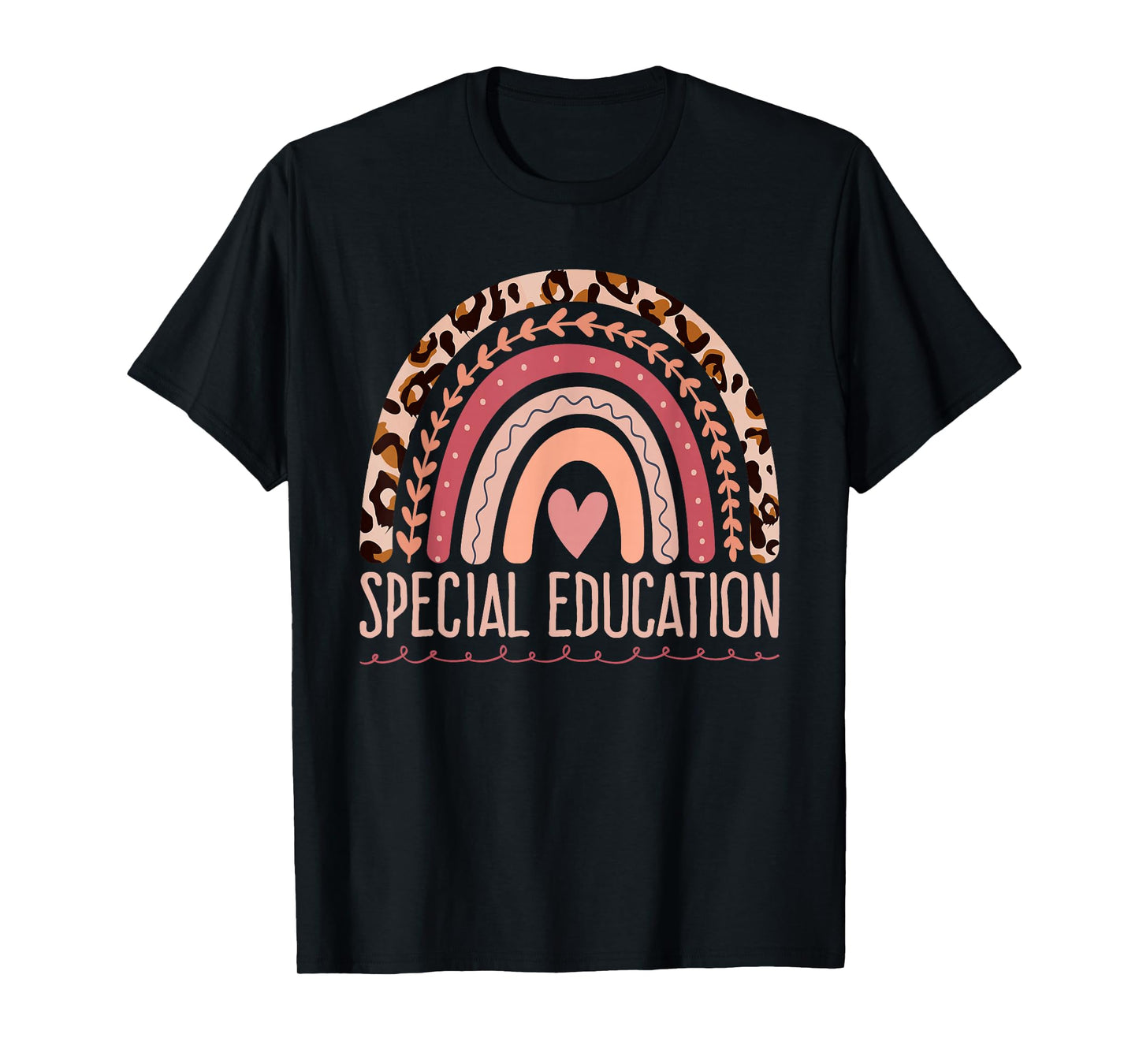Special Education Shirt Teacher SPED Leopard Boho Rainbow T-Shirt