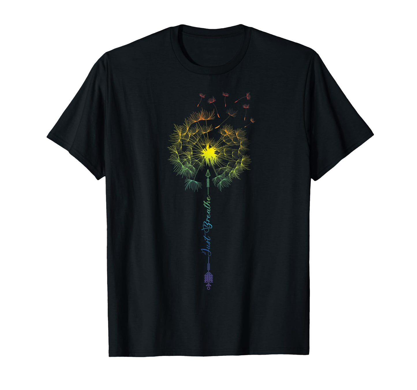 Cute Just Dandelion Tattoodesign Arrows Breathe Rainbow Blow Men Women T-Shirt