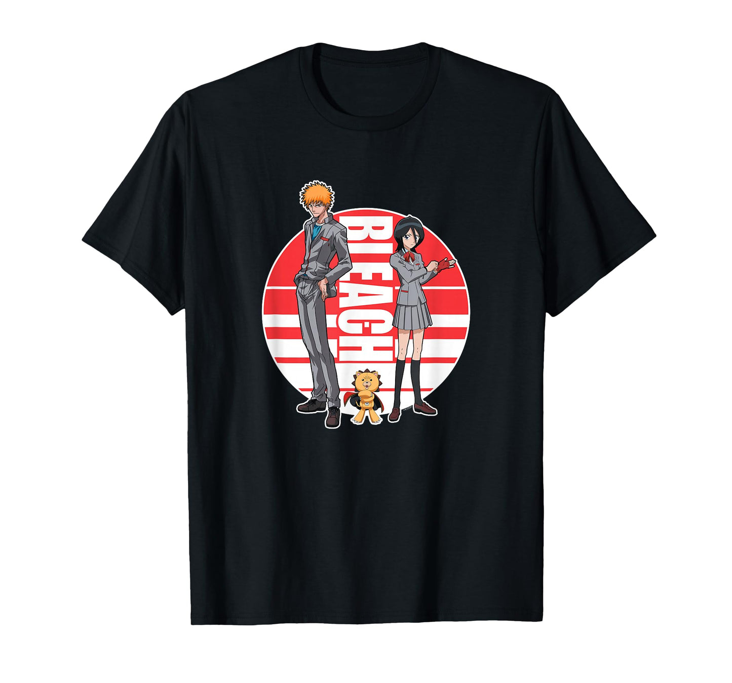Bleach Ichigo Rukia and Kon Round Logo Anime T-Shirt