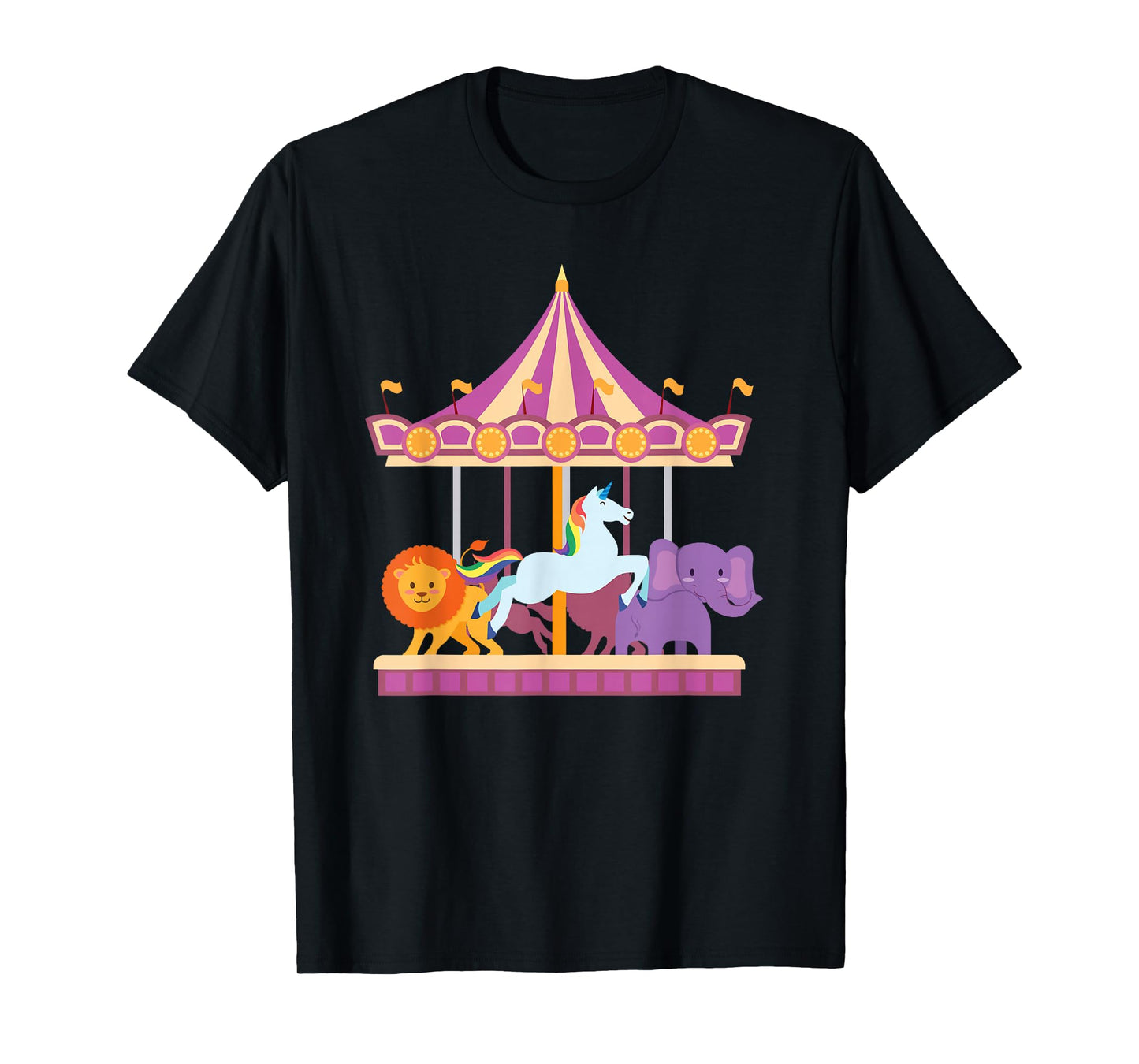 Circus Carousel Shirt Unicorn Lion Elephant T T-Shirt